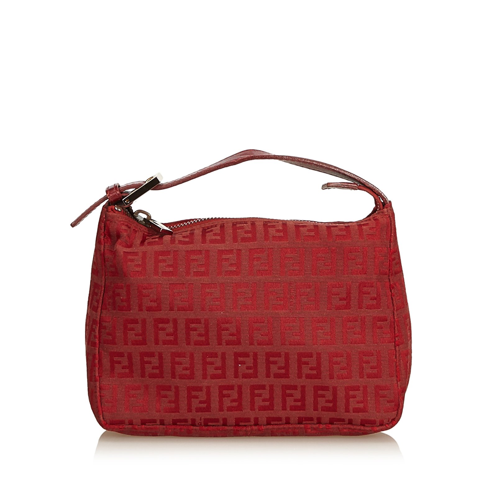 Fendi Zucchino Canvas Handbag Leather ref.92389 Joli Closet