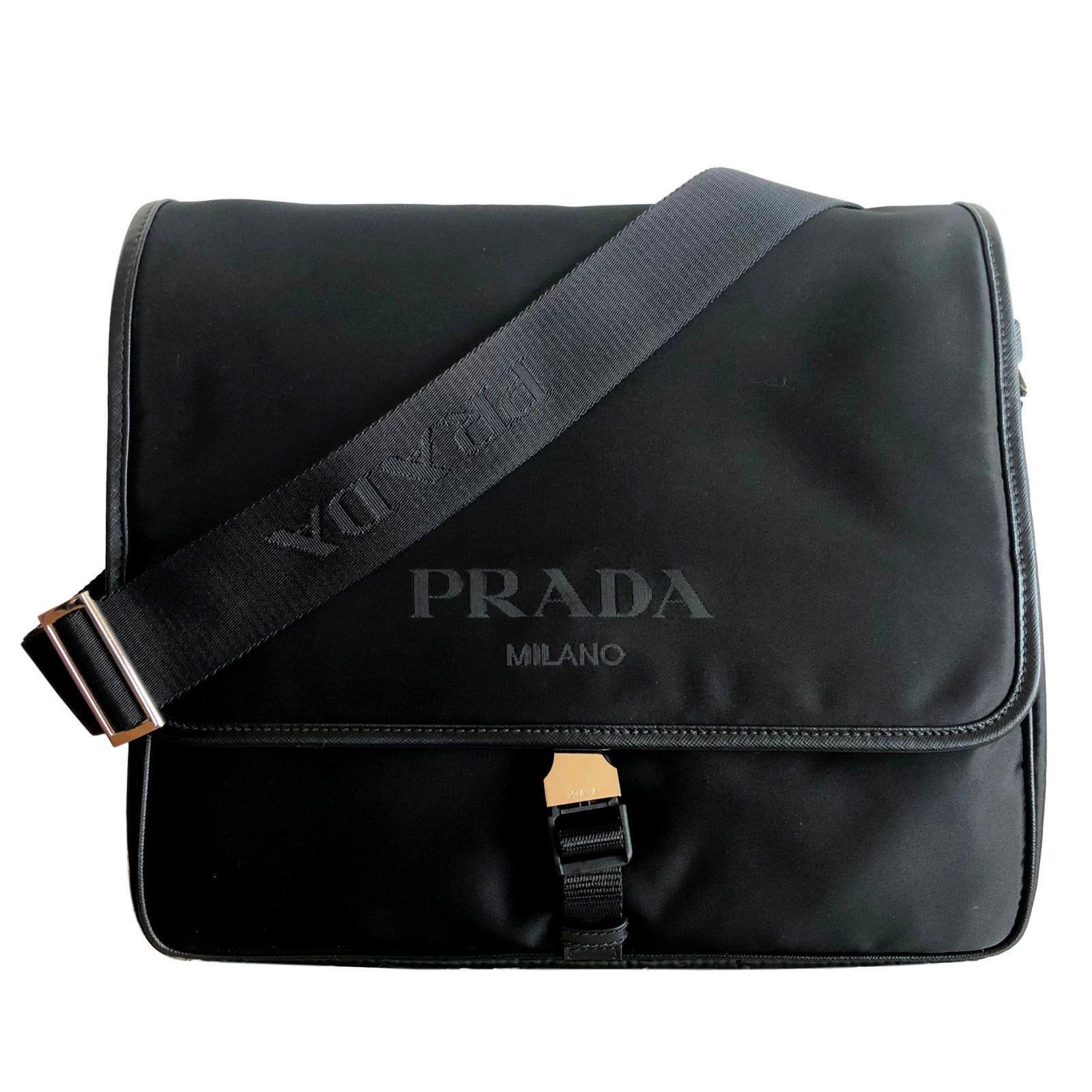 Prada Leather-trimmed Nylon Tote in Black for Men