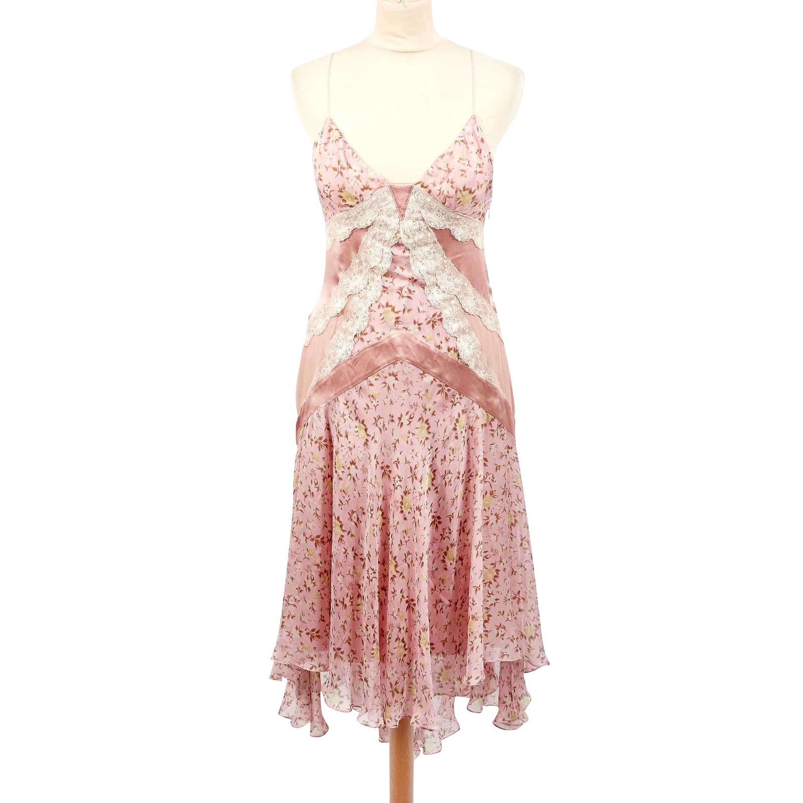 Dolce & Gabbana silk & lace dress Pink  - Joli Closet