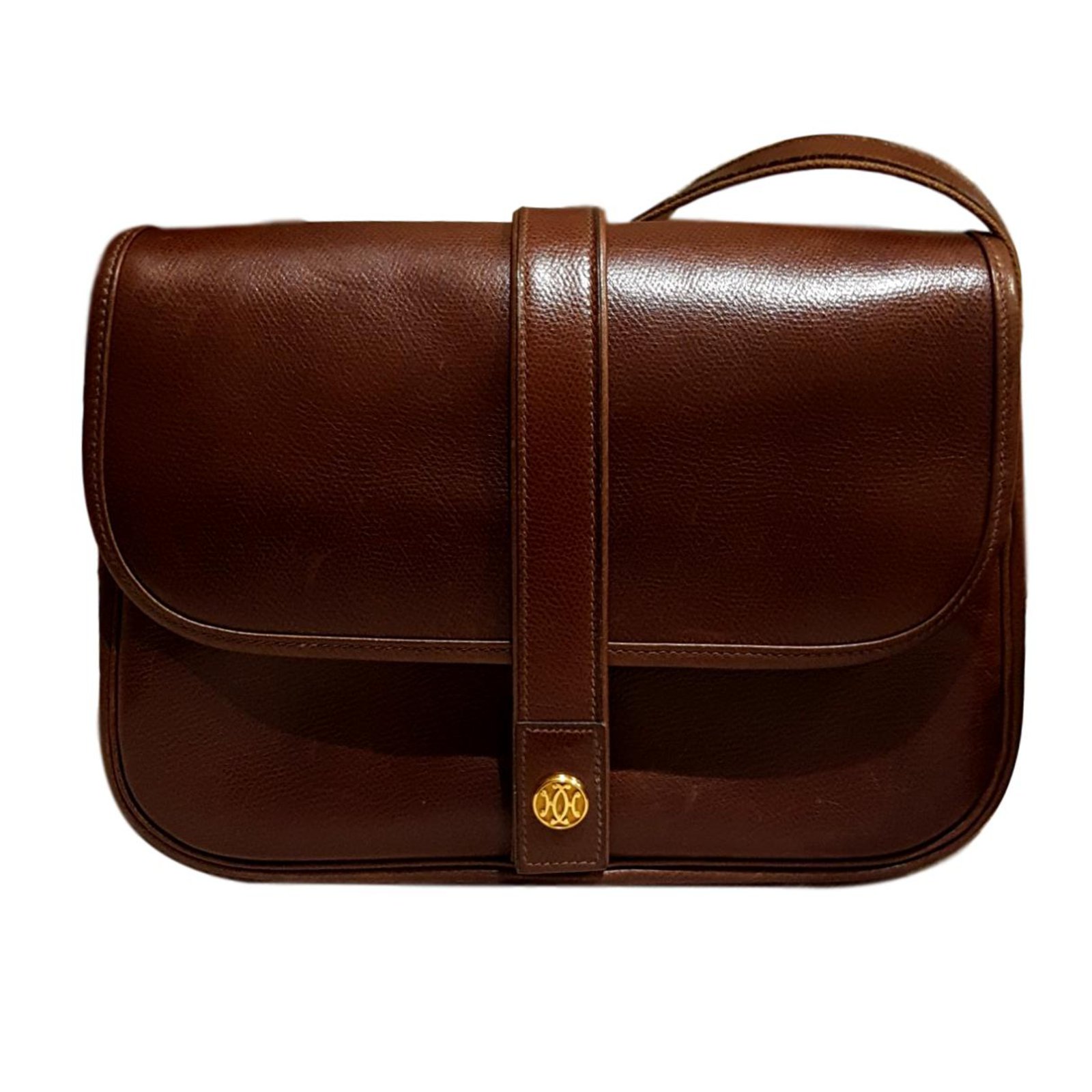 Hermès Nouméa leather bag courchevel chocolate Brown ref.94659