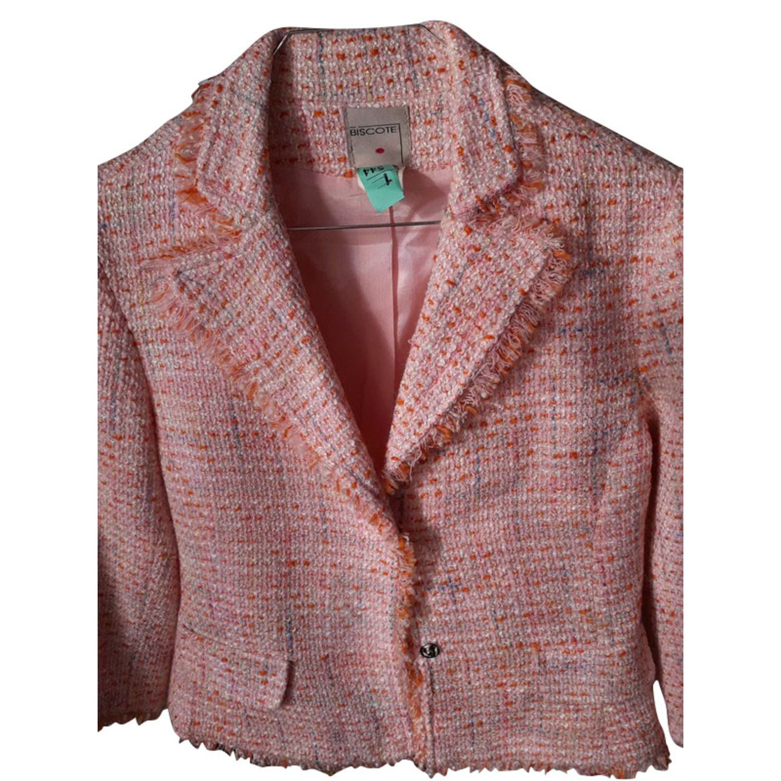 Autre Marque Biscote jacket with stitching style Pink Acrylic ref.98677 ...