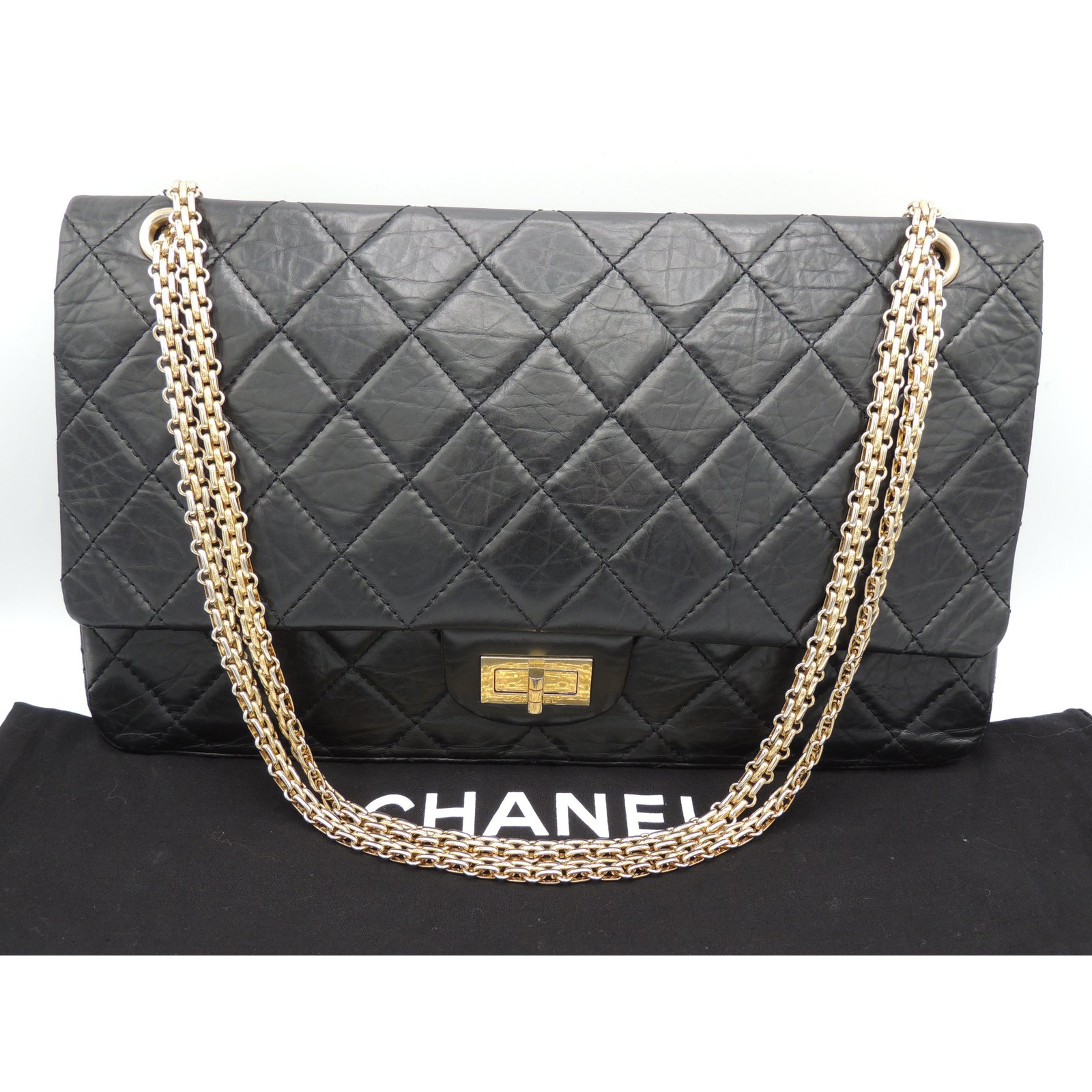 Chanel with box jumbo 2.55 Reissue 227 Blue Denim ref.113421 - Joli Closet