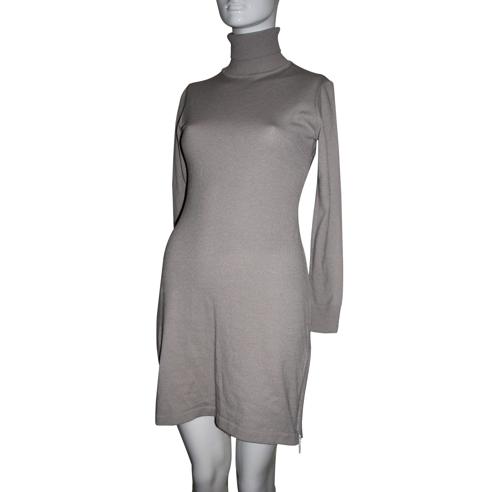 grey turtle neck jumper dress