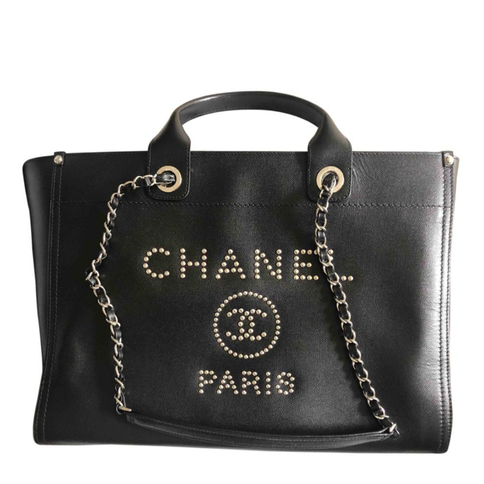 Chanel Deauville Black Leather ref.100169 - Joli Closet