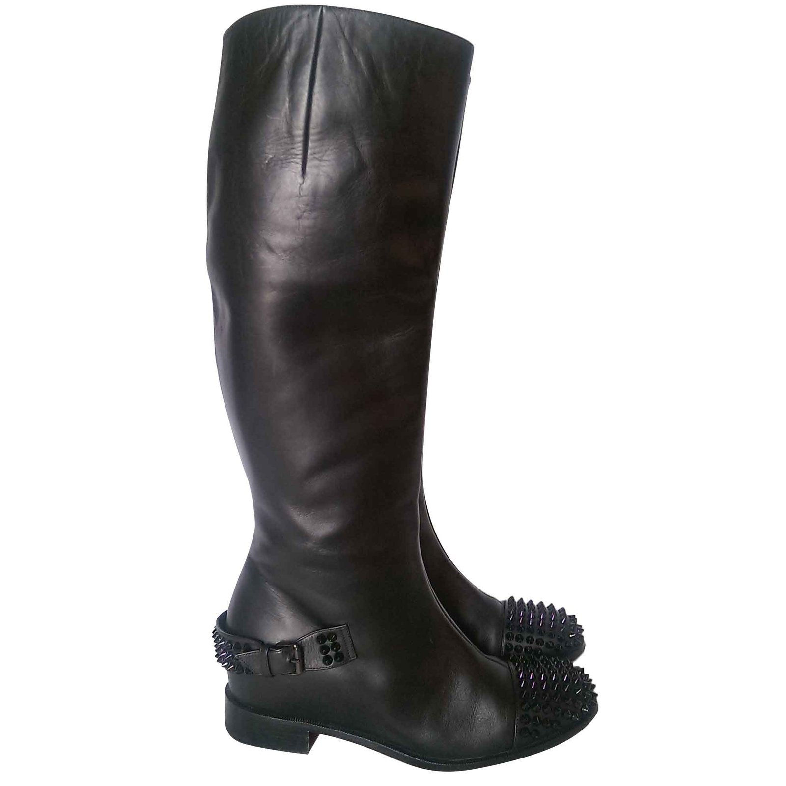Christian Louboutin EGOUTINA Boots Leather Black ref.100188 - Joli ...