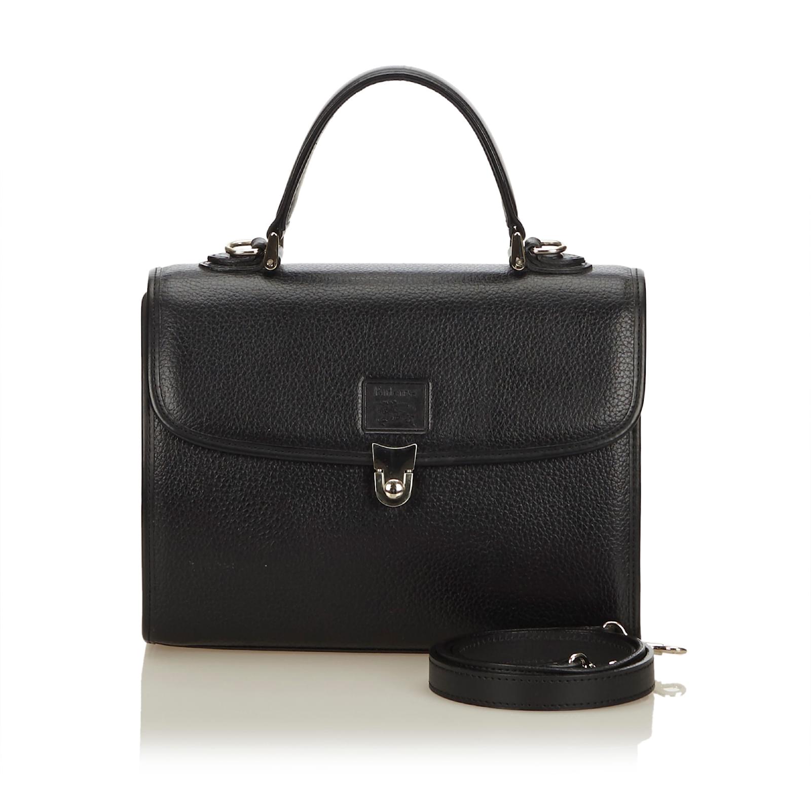 Burberry Leather Satchel Black ref.100339 Joli Closet