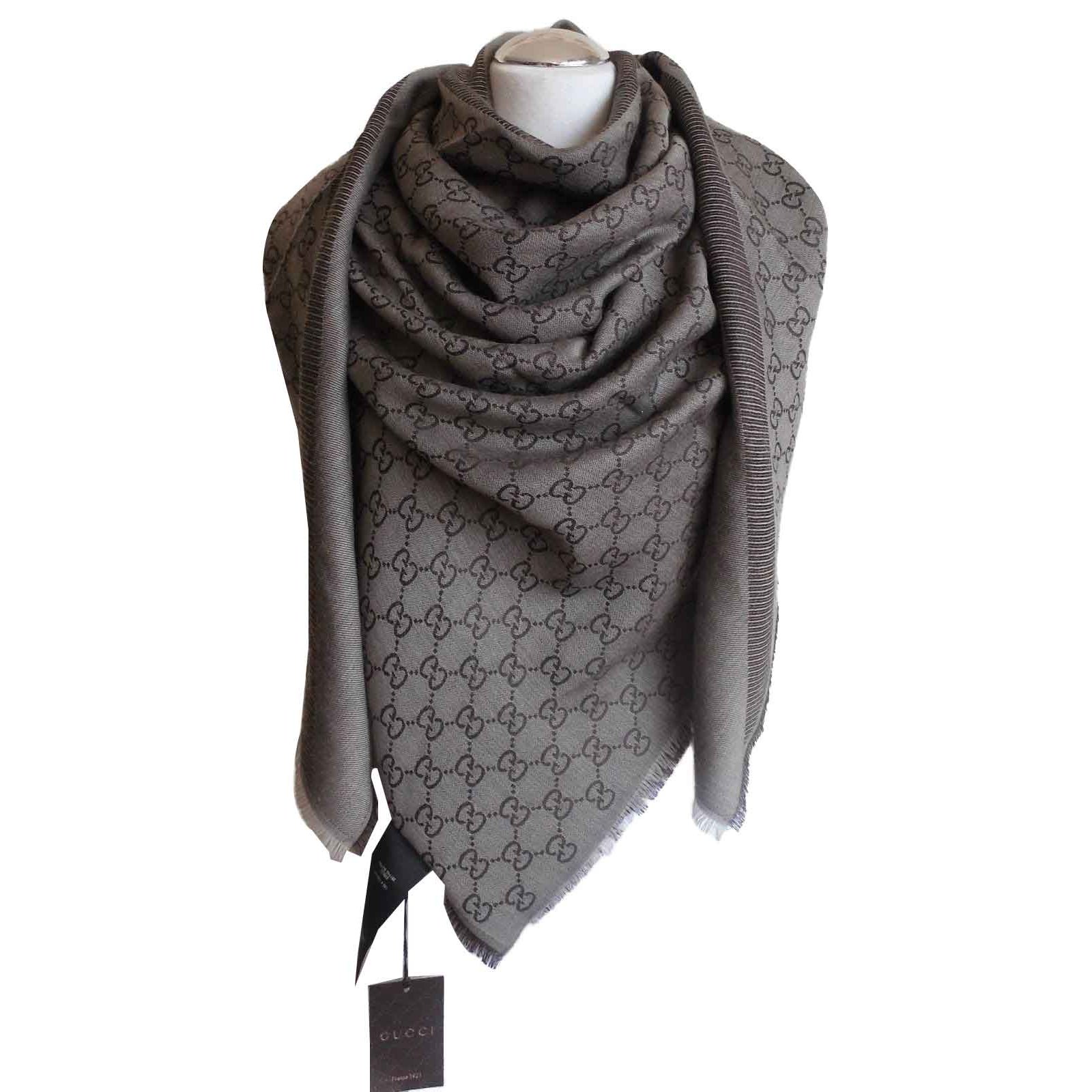 guccissima scarf Gucci new. color brown Silk Wool ref.100872 - Joli Closet