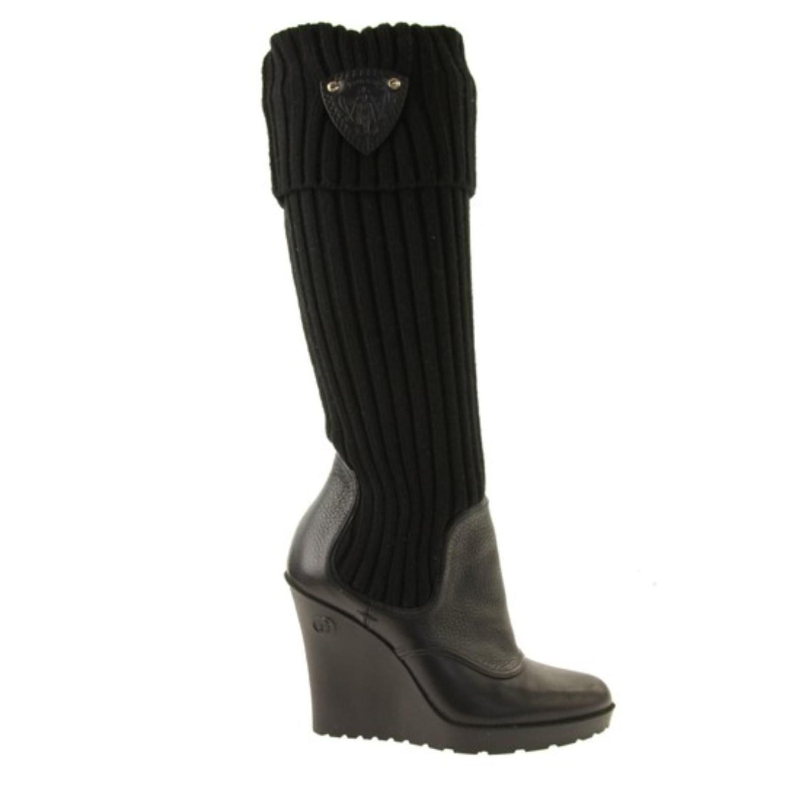 gucci black leather boots
