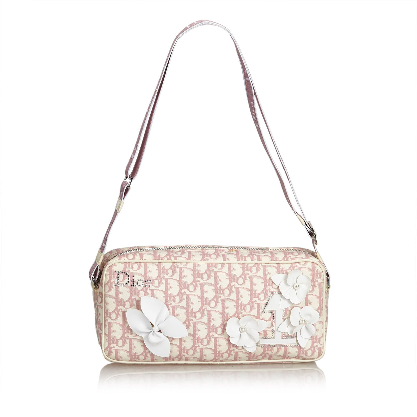 Dior Pink Dior Oblique Boston Bag White Cream Leather Patent leather  Plastic ref.164436 - Joli Closet
