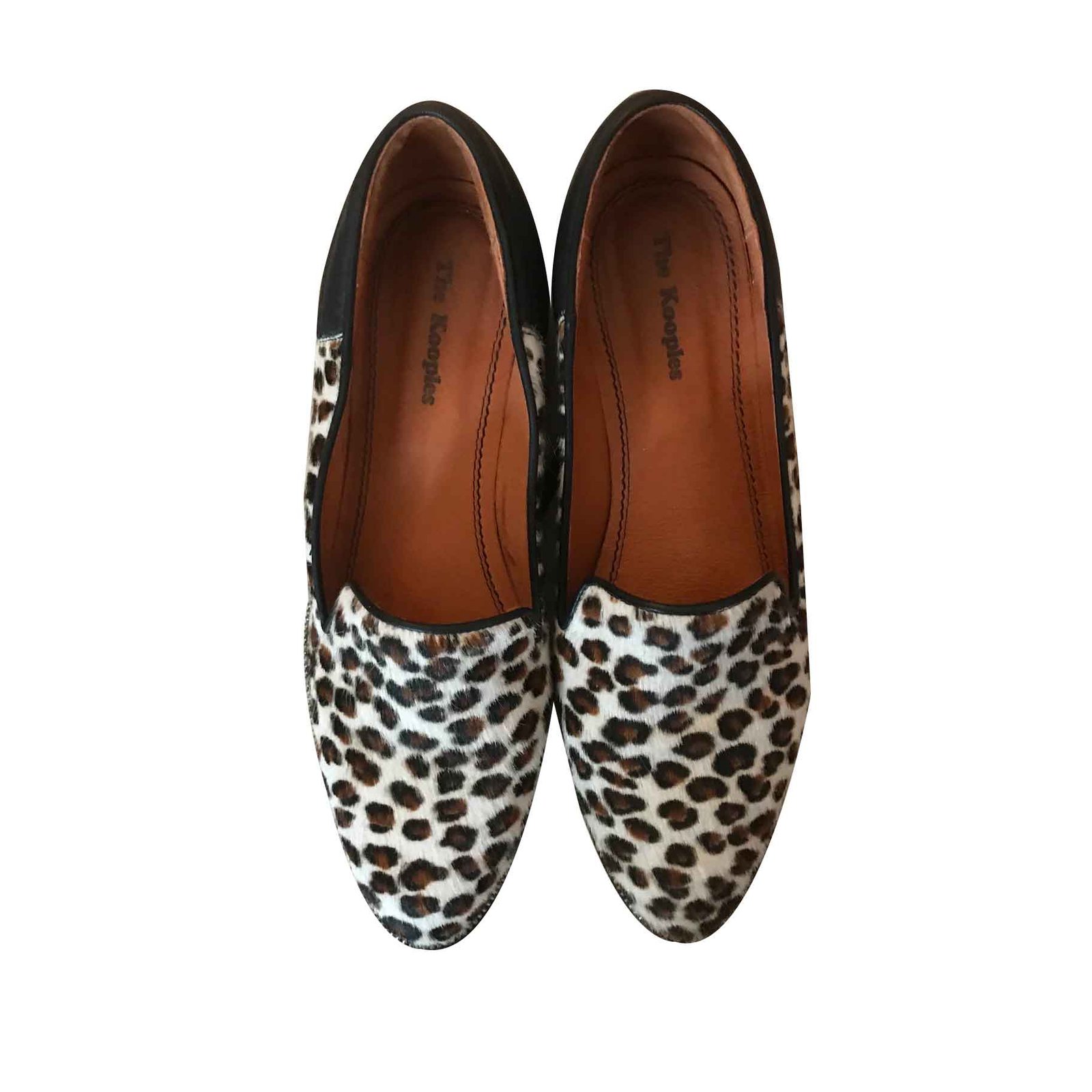 leather leopard flats