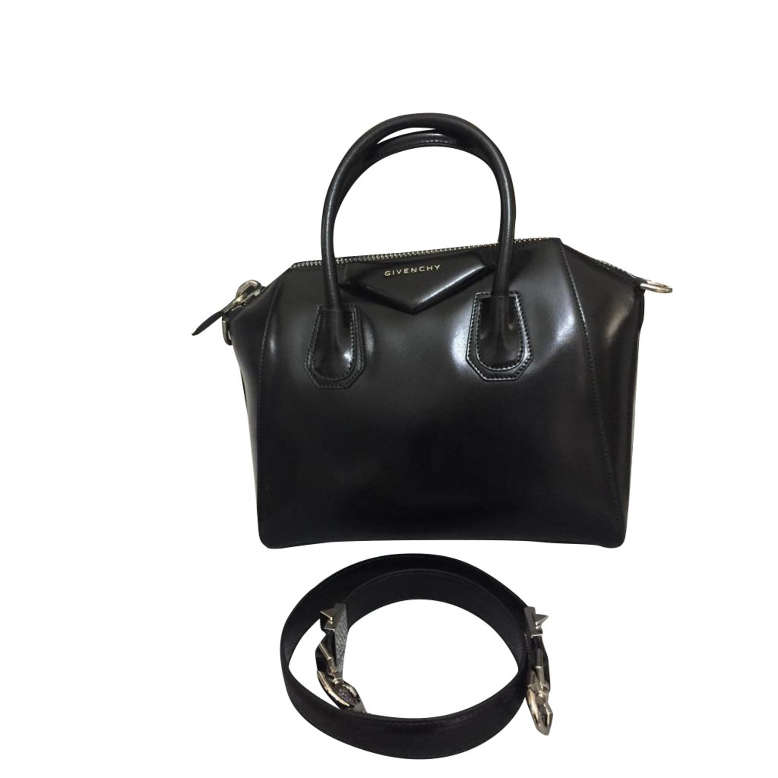 Givenchy Antigona Klein Handtaschen Leder Schwarz Ref 1034 Joli Closet