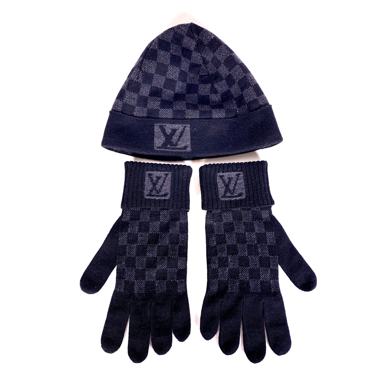 Louis Vuitton Damier Scarf,gloves,beanie