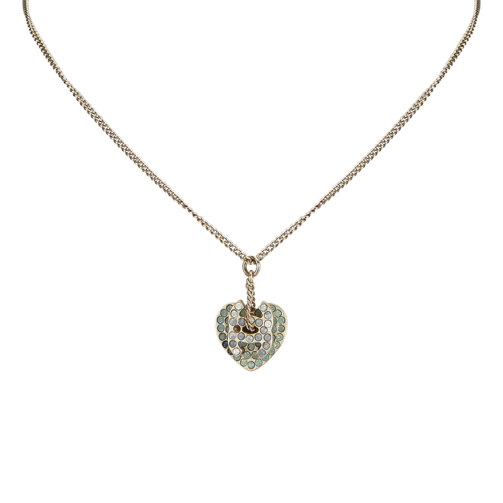 Wholesale Valentine Day Women Fashion Simple Double Heart Rhinestone  Necklace Earrings Bracelet Set