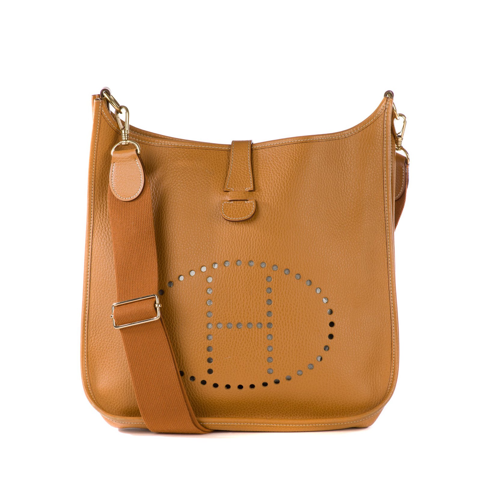 Hermès bag Evelyne GM leather cow Ardenne Gold in very good condition!  Golden ref.102744 - Joli Closet