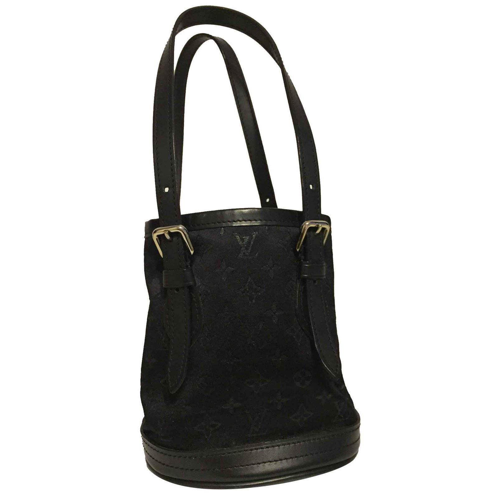 Louis Vuitton Micro Mini Bucket Black Leather Satin ref.103643 - Joli Closet