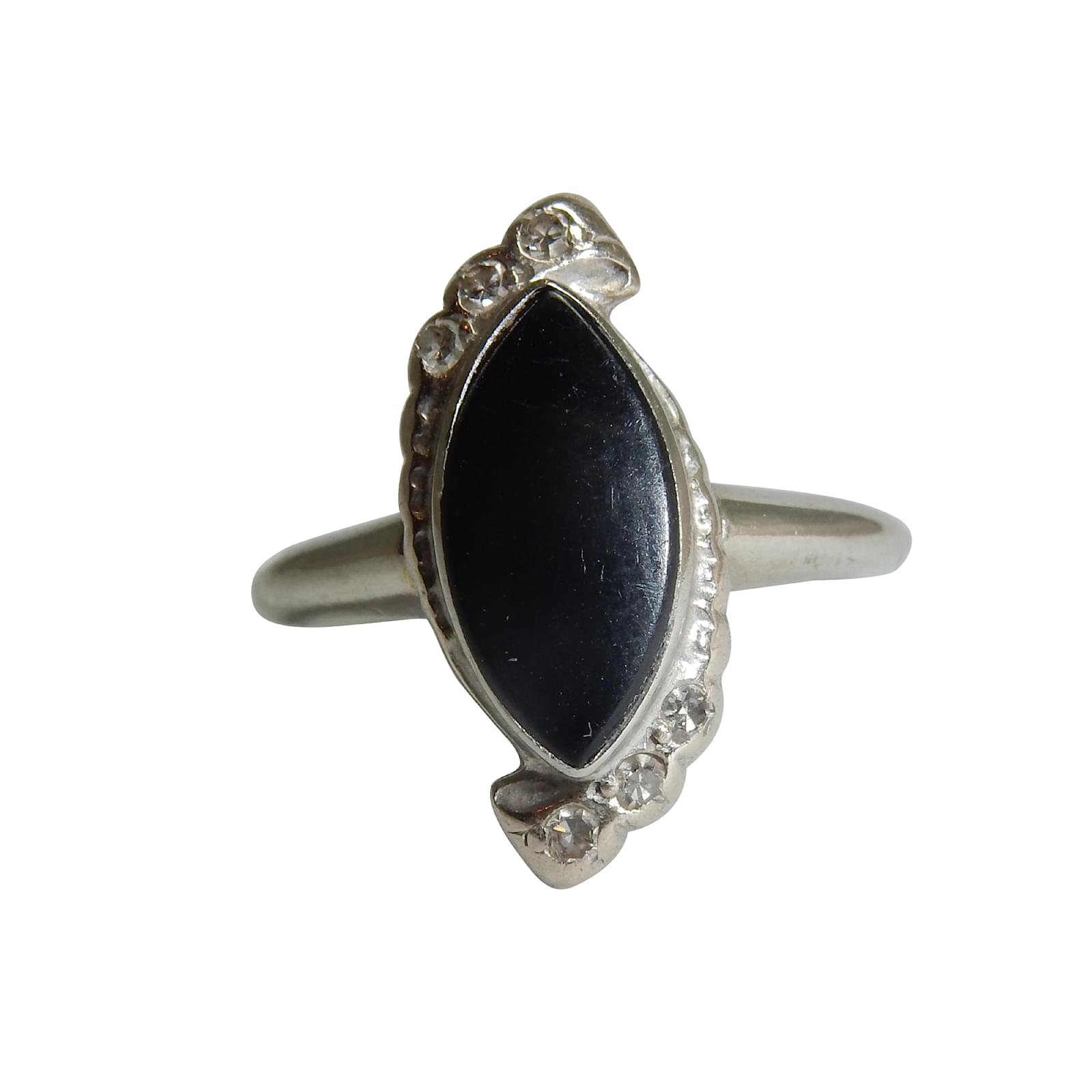 Bague Rectangle Onyx Noir - Une A Une