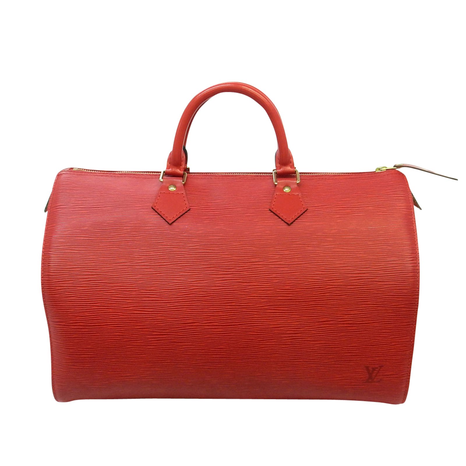 Louis Vuitton Speedy 35 épi Handbags Leather Red ref.103858 - Joli Closet
