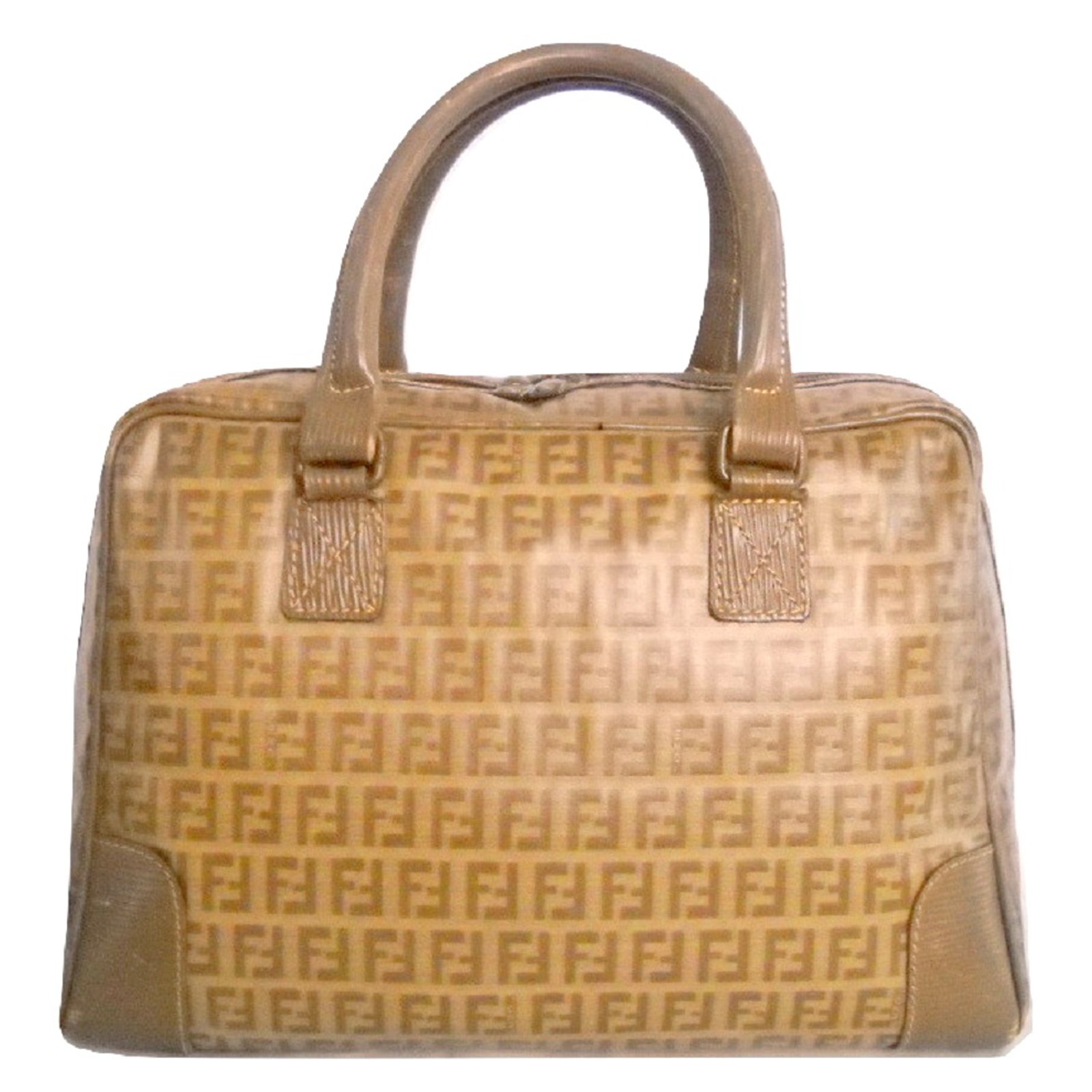 Fendi - Authenticated Croissant Vintage Handbag - Wool Beige For Woman, Very Good condition