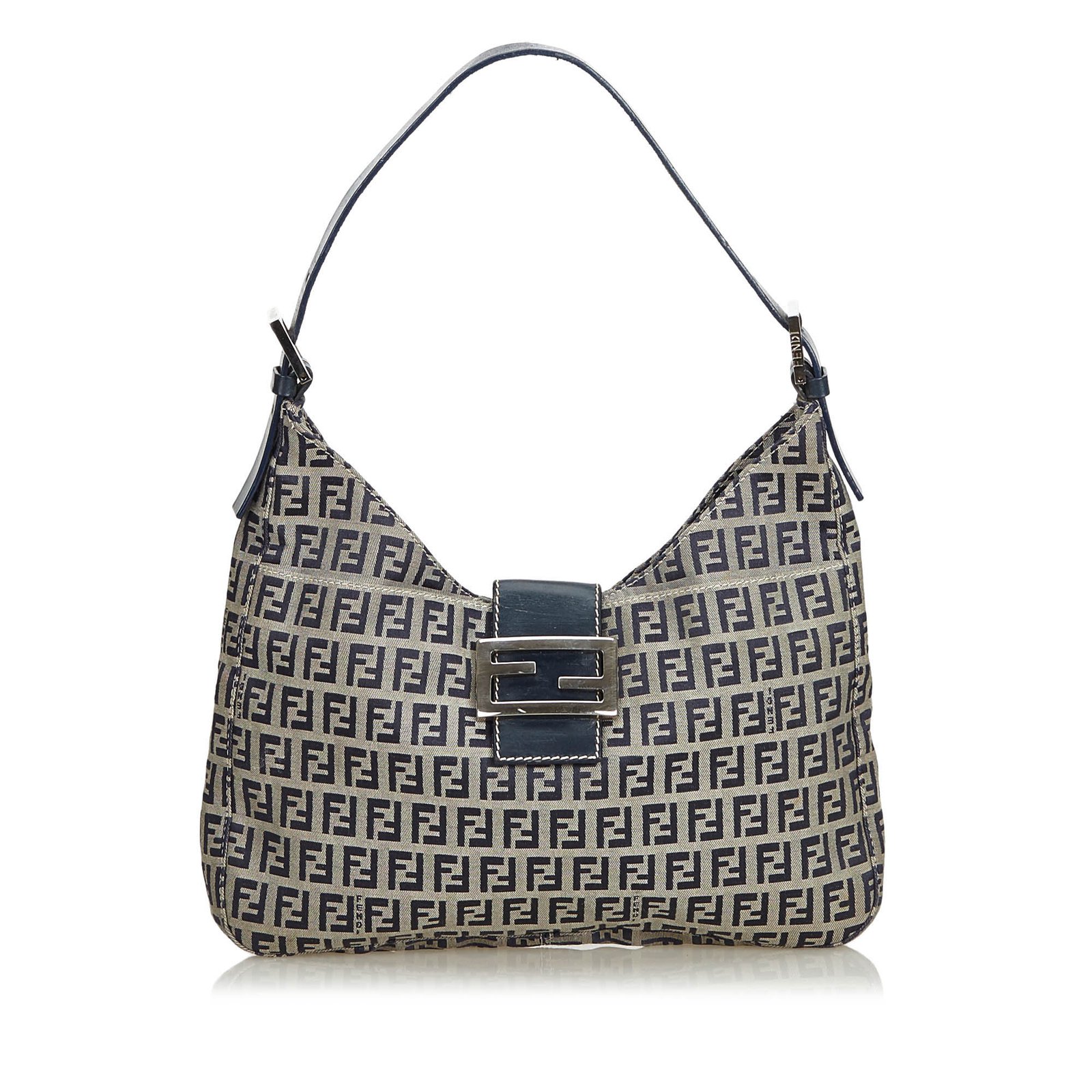 fendi zucchino canvas shoulder bag