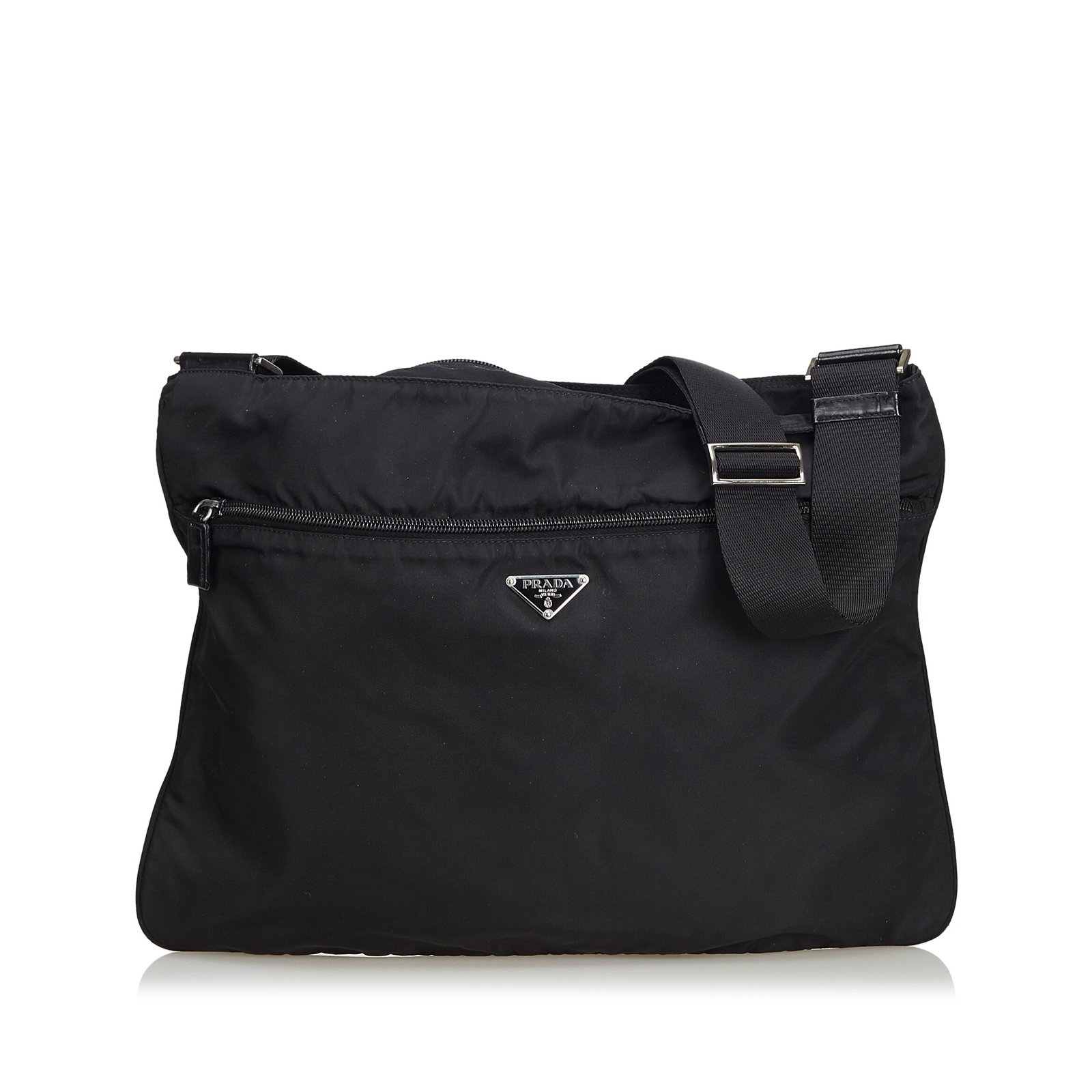 Prada Nylon Crossbody Bag Black Cloth  - Joli Closet