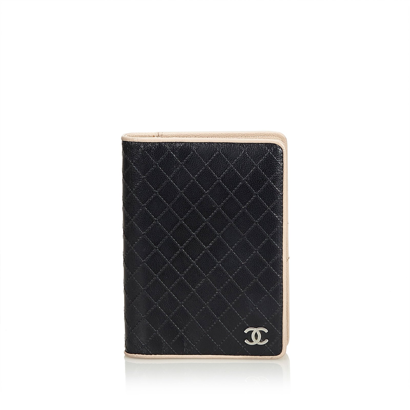 Chanel Leather Notebook Cover Brown Black Beige ref.104887 - Joli Closet
