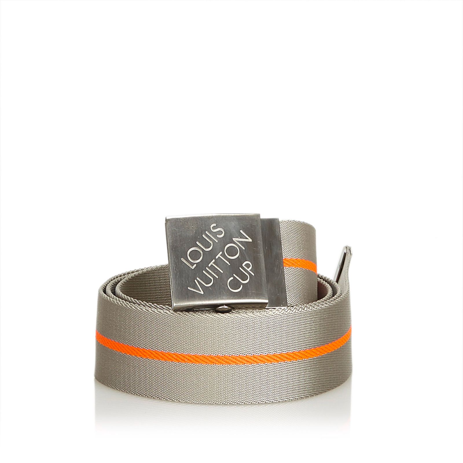 Louis Vuitton LV Cup Nylon Gürtel Orange Grau Tuch ref.99628 