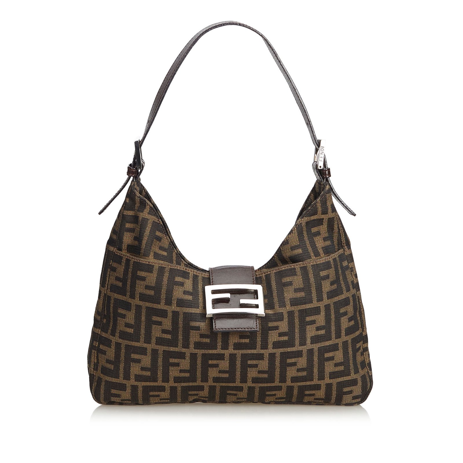 FENDI Zucca Canvas and Leather Bag