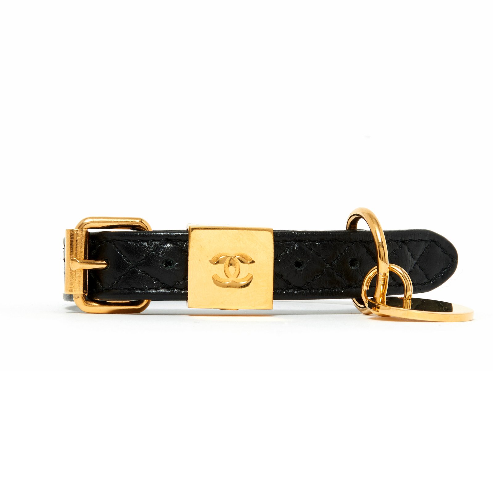 CHANEL, Dog, Auth Chanel Classic Quilted Cc Logo Dog Collar Unused