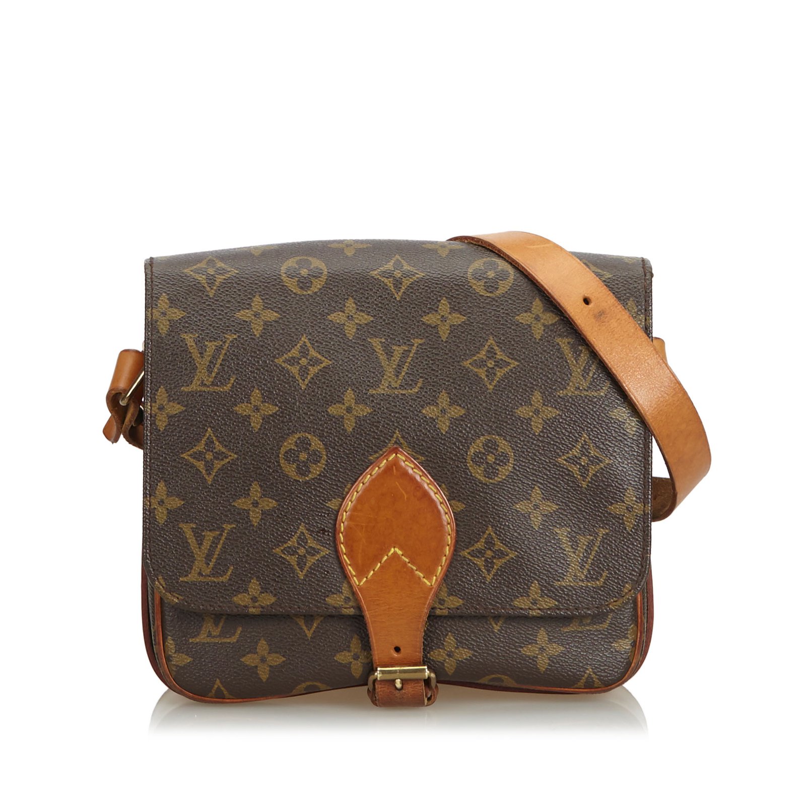 Louis Vuitton Brown Monogram Cartouchiere MM Leather Cloth ref.232485 -  Joli Closet
