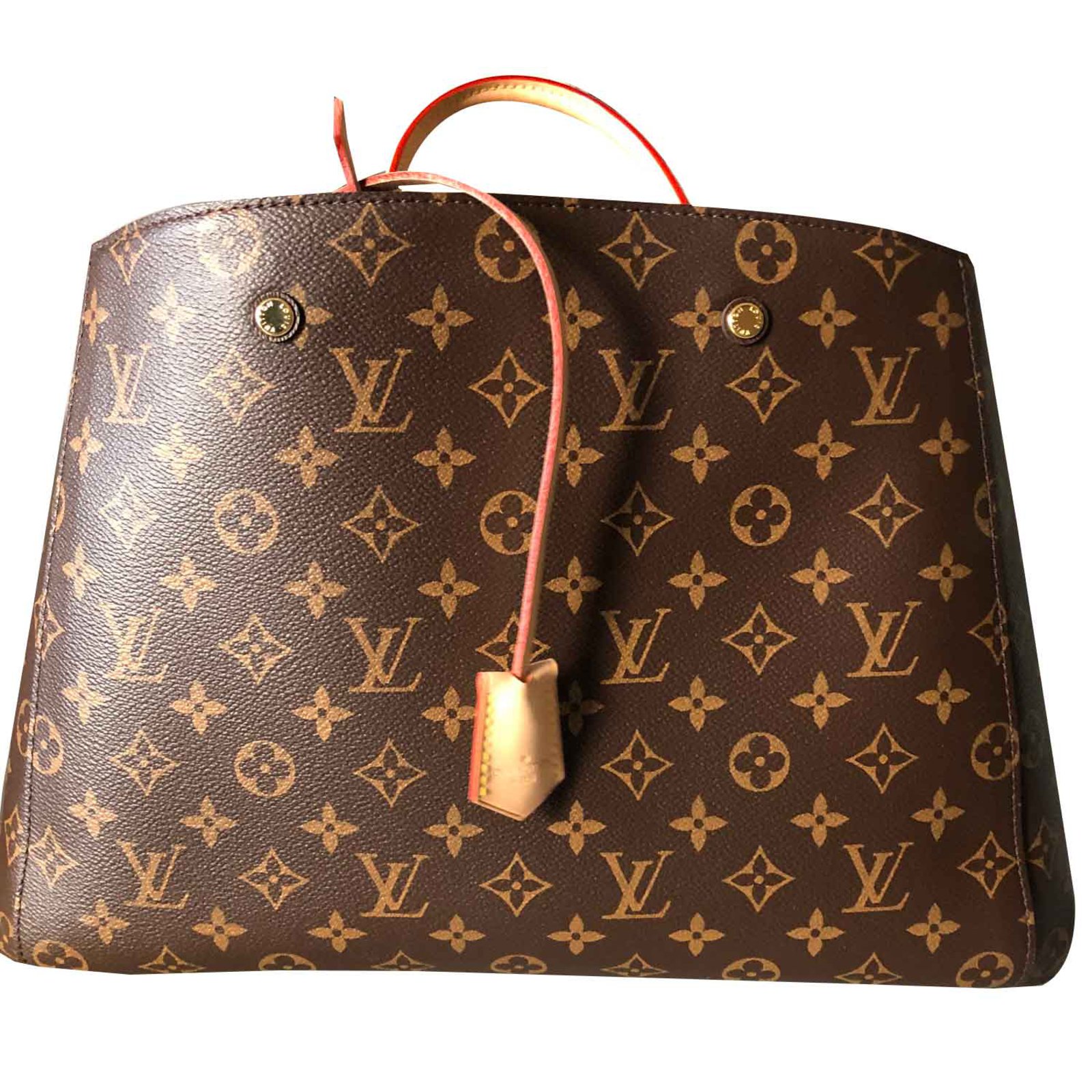 Louis Vuitton Montaigne MM Monogram Canvas Brown Leather ref