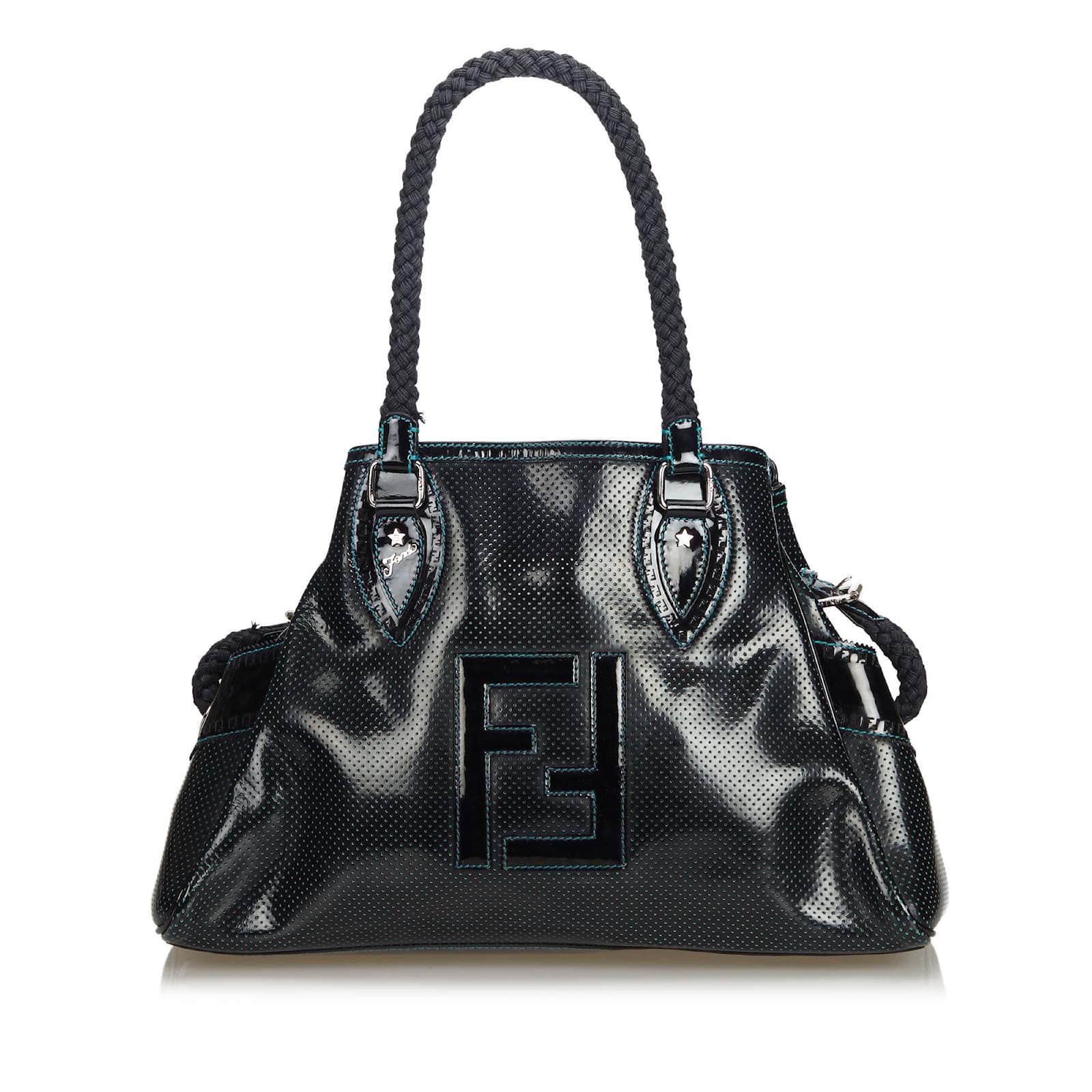 Fendi Glossy Leather Bag Fendi Black Patent Leather Bag Fendi