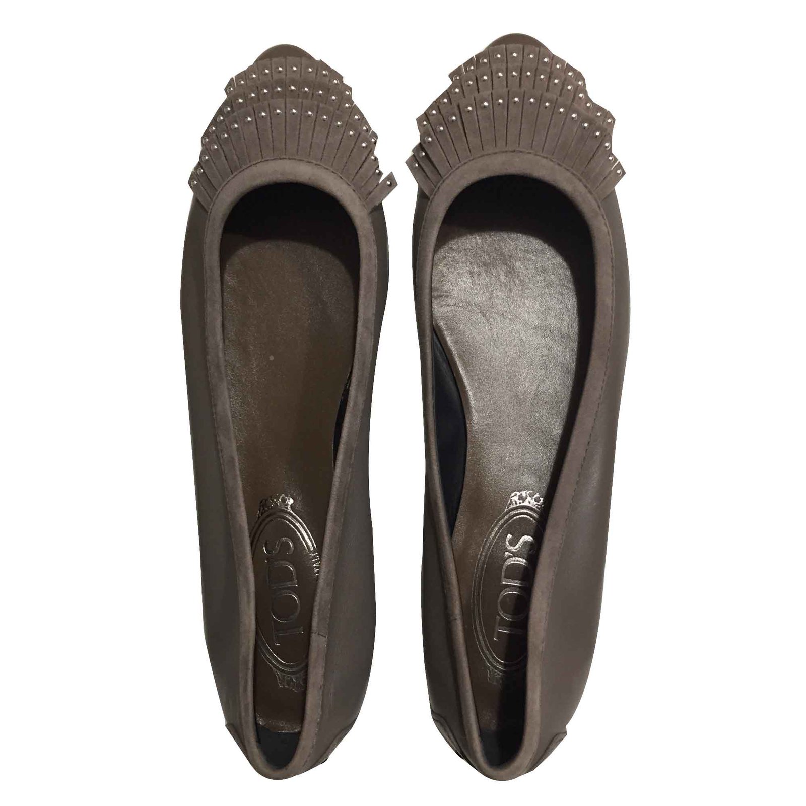 Joli Ballerines Cuir 106441 Ballerines Closet Tod's Gris ref k08wOPn