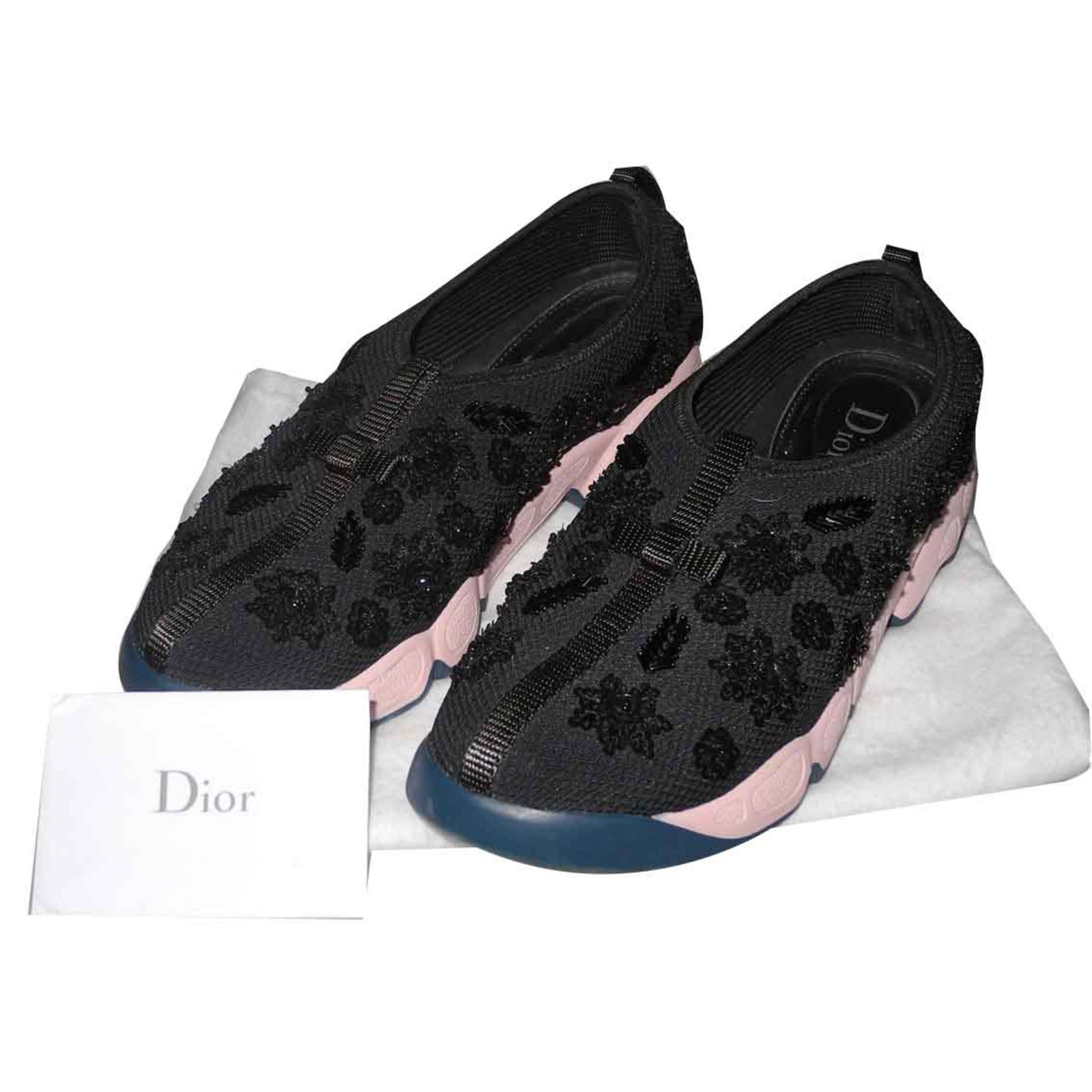 dior fusion sneaker in black technical fabric