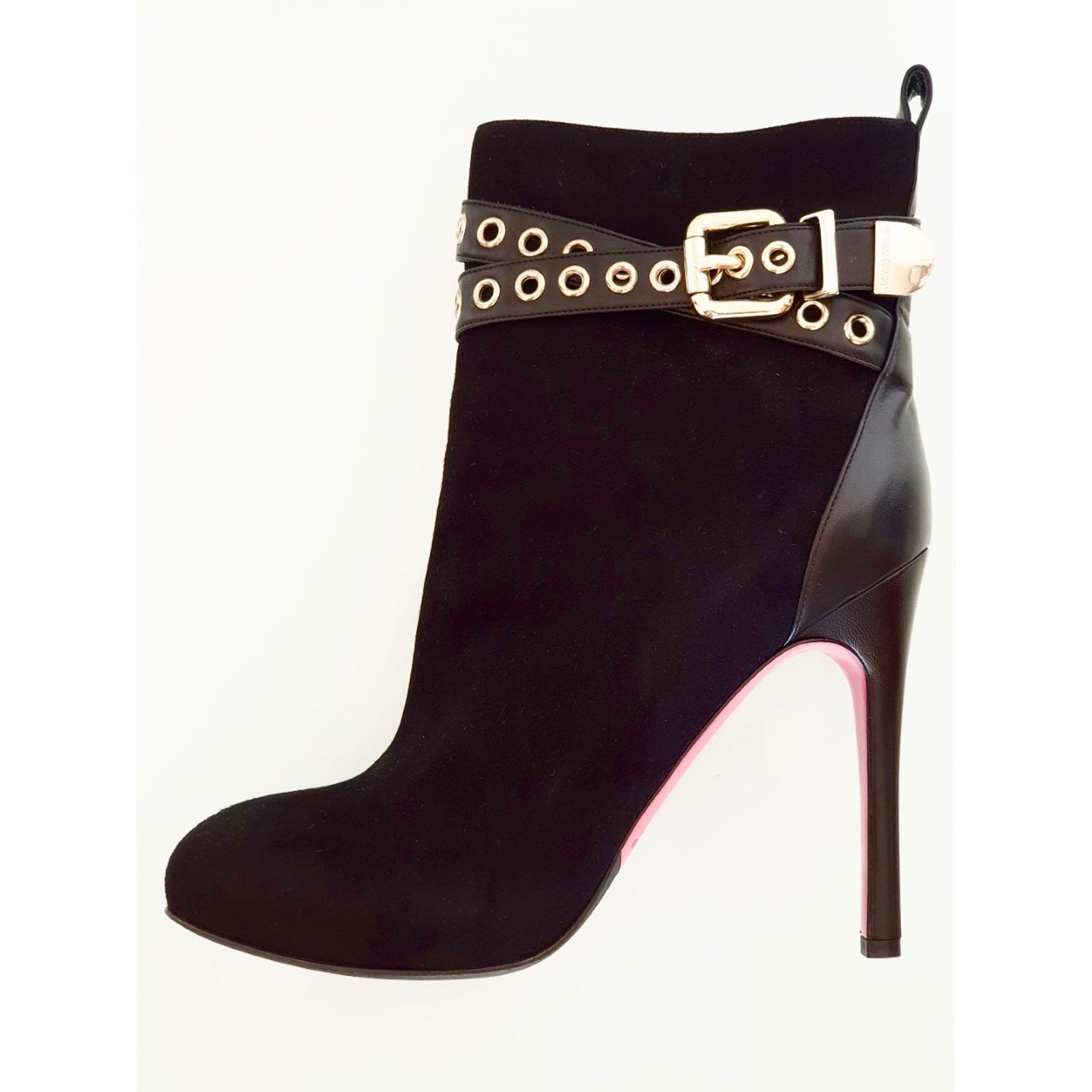 Luciano Padovan Ankle Boots Black Suede Leather ref.106811 - Joli Closet