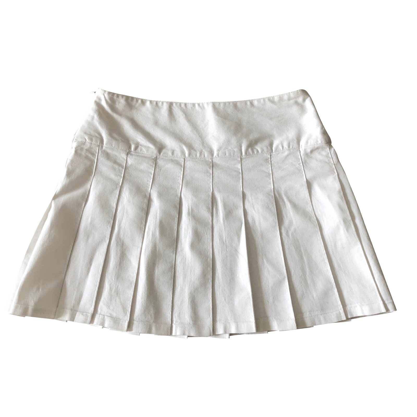 Autre Marque Mini skirt white pleated tennis stretch cotton T.34