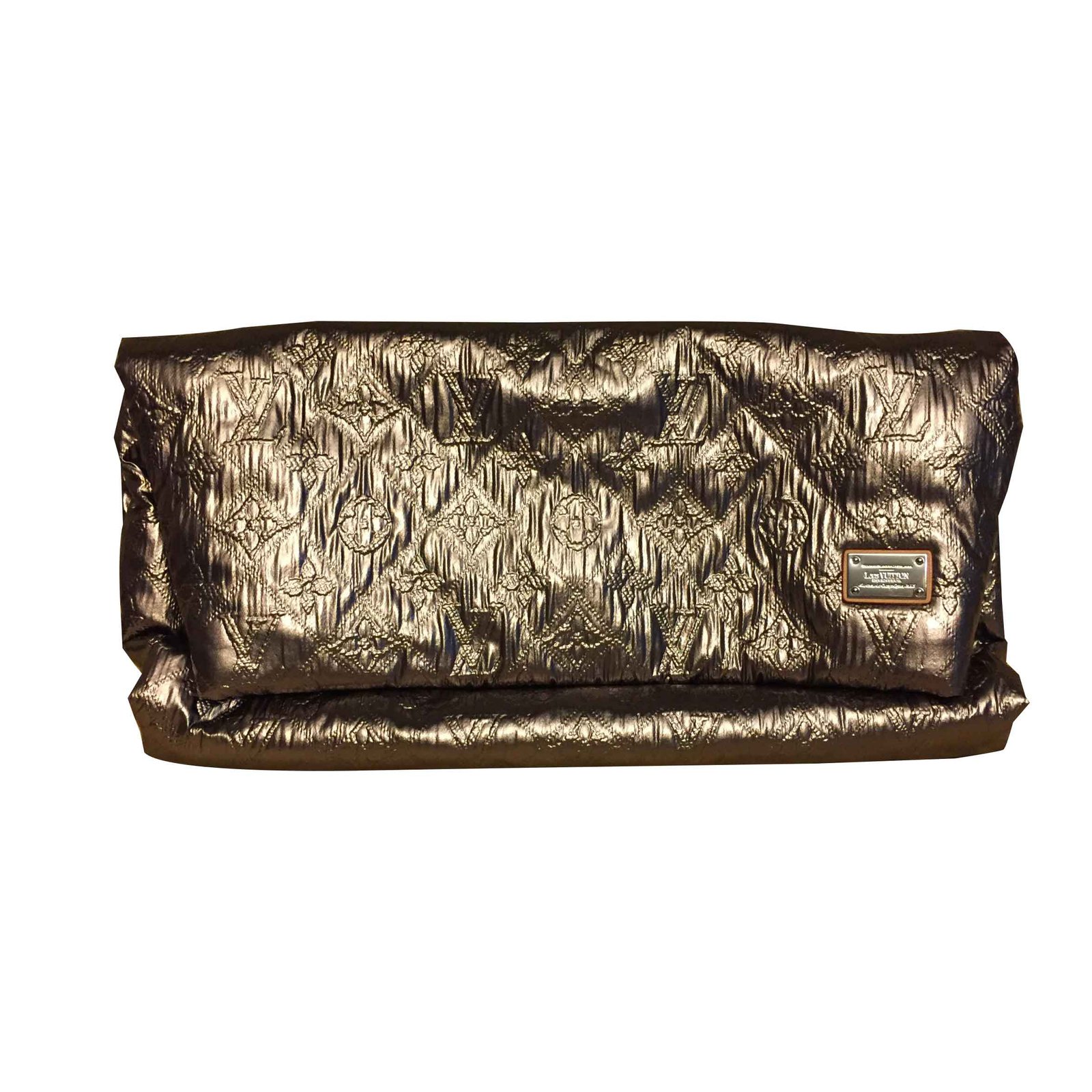 LOUIS VUITTON Jacquard Quilted Monogram Limelight Clutch PM Gold