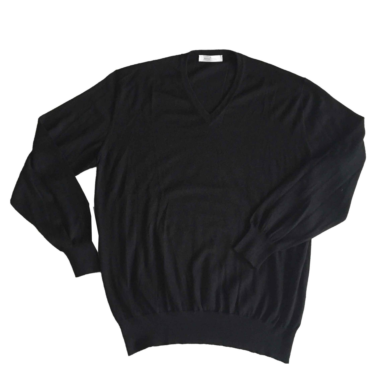 ERMENEGILDO ZEGNA Cashmere v-neck sweater in black TOP CONDITION!! Size ...