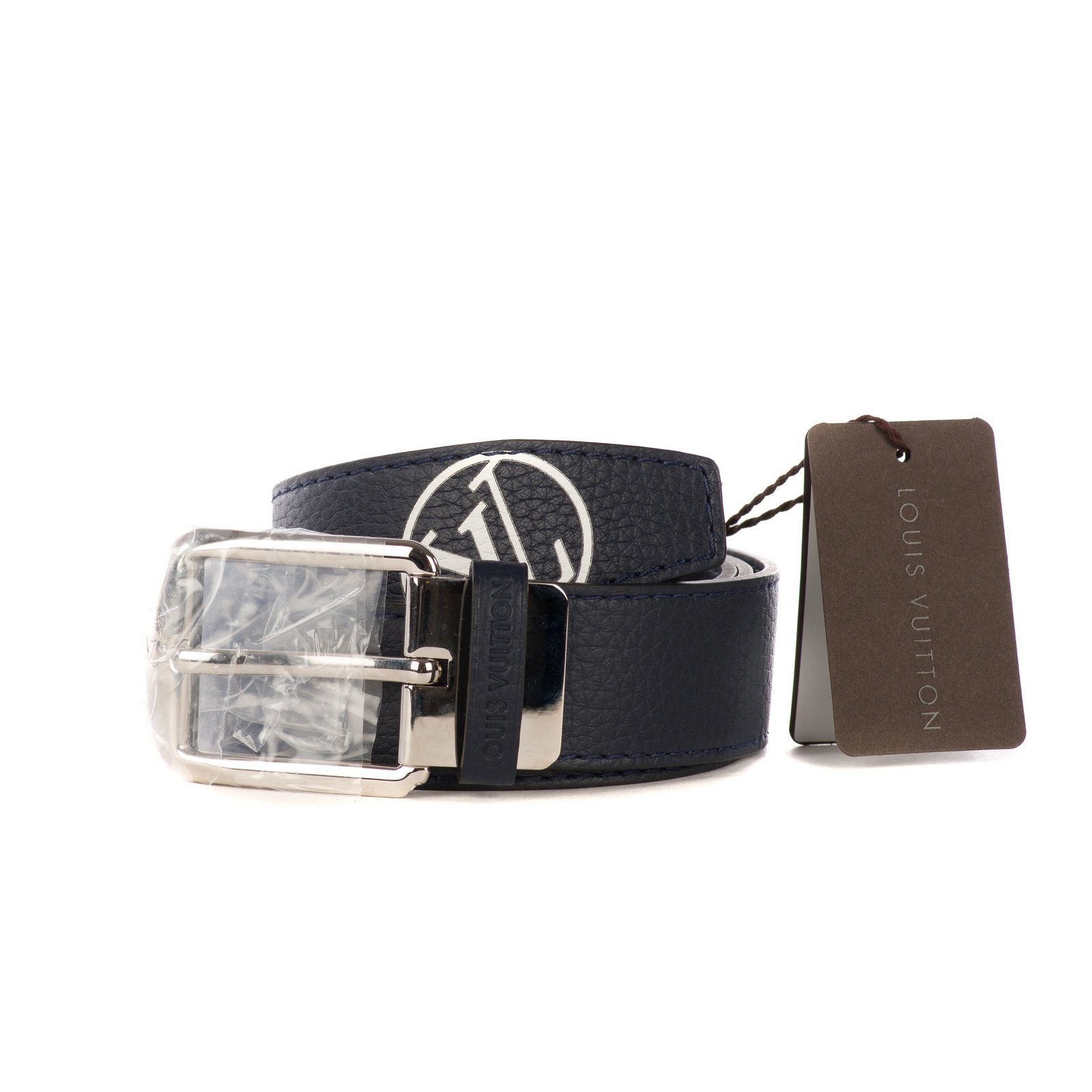 Louis Vuitton men's belt Saint-Germain in black leather, new condition!  Silvery Steel ref.107112 - Joli Closet