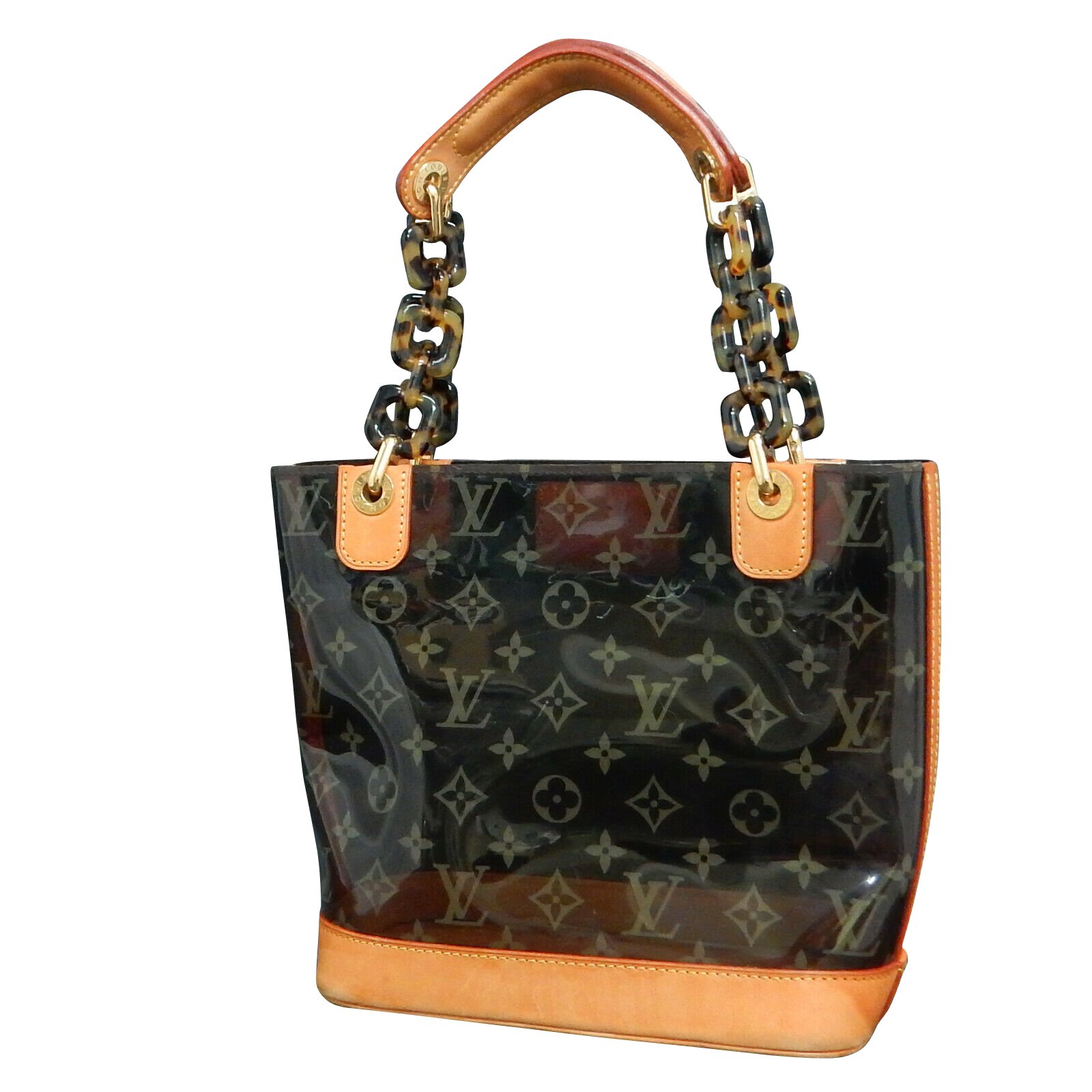 Used Louis Vuitton Paris Made in France Clear Plastic Tote Bag