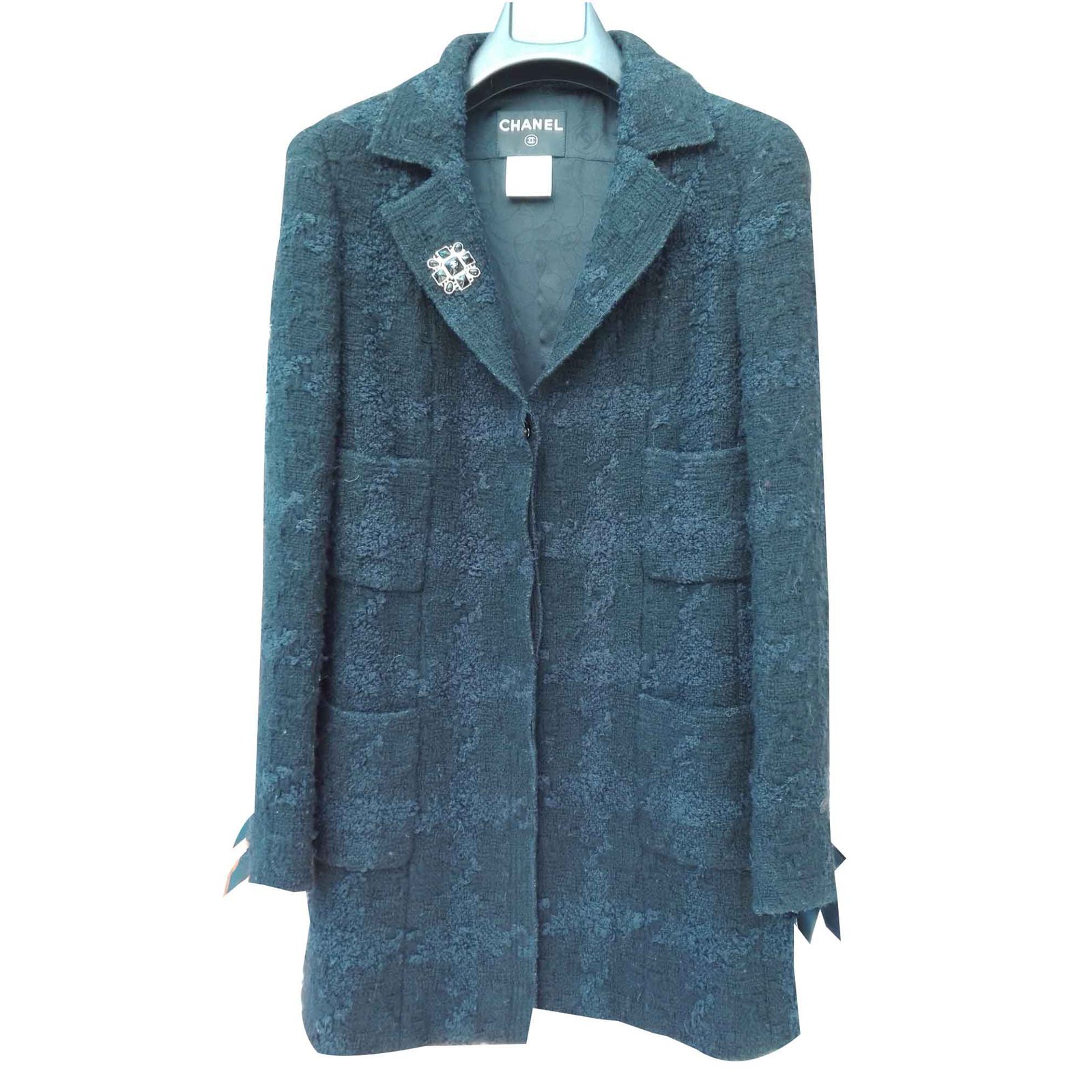 Chanel Coats, Outerwear Black Wool ref.107673 - Joli Closet