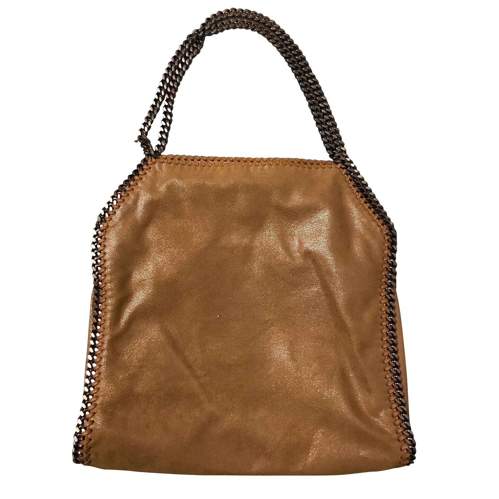 Sac Bandoulière Stella McCartney – Cuir Noir, Doublure Dorée, Neuf Avec étiquettes