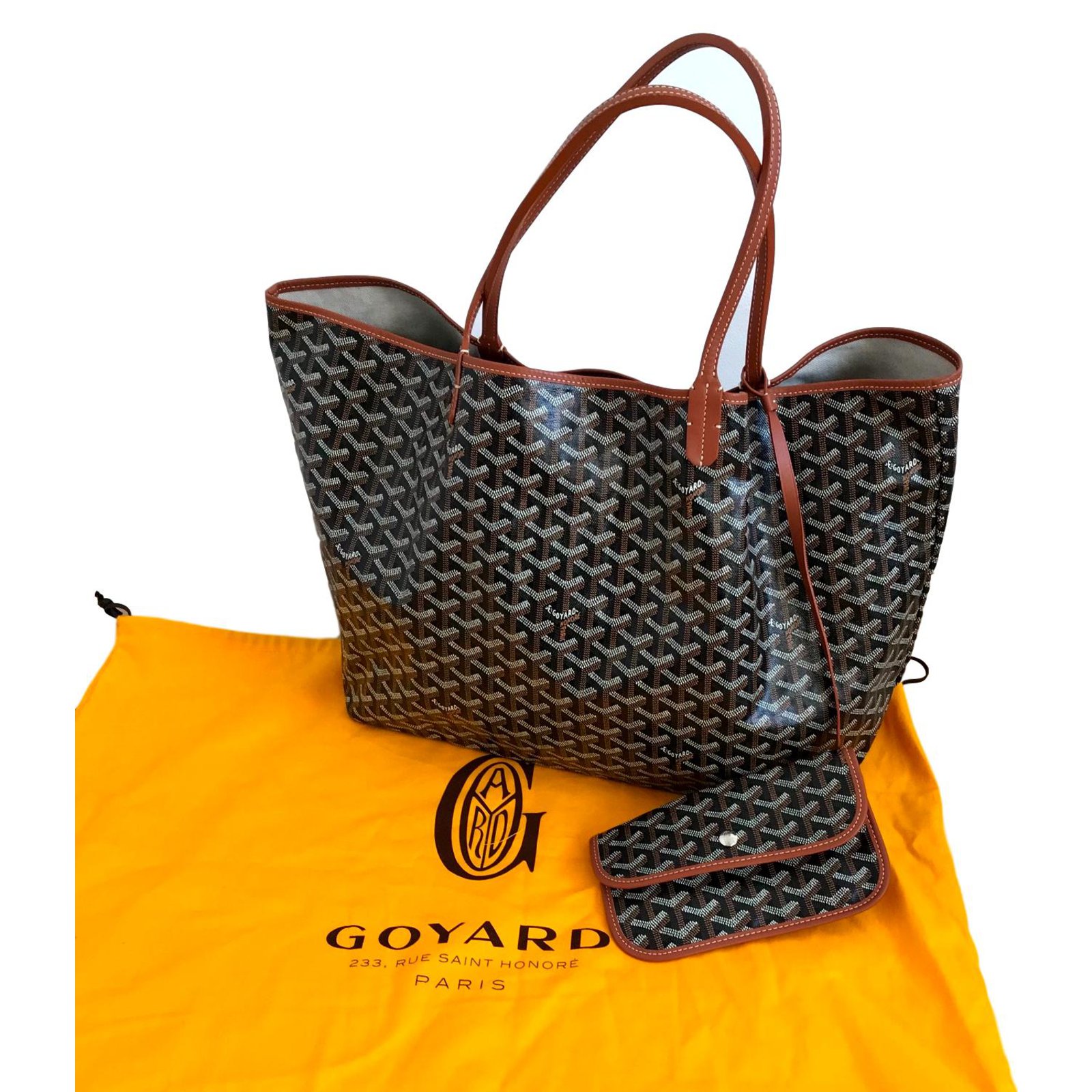 Goyard Saint Louis PM Black/Brown Tote Bag Paris 