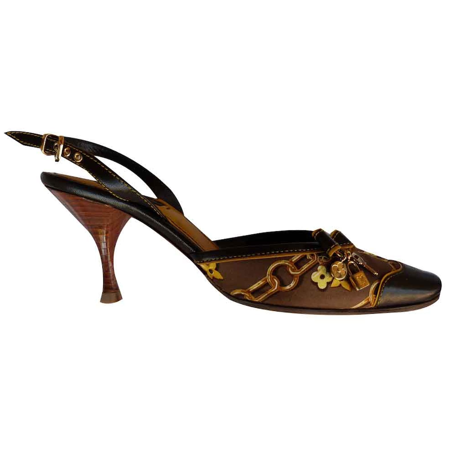 Louis Vuitton Tacchi Marrone D'oro Pelle Tela ref.108747 - Joli Closet
