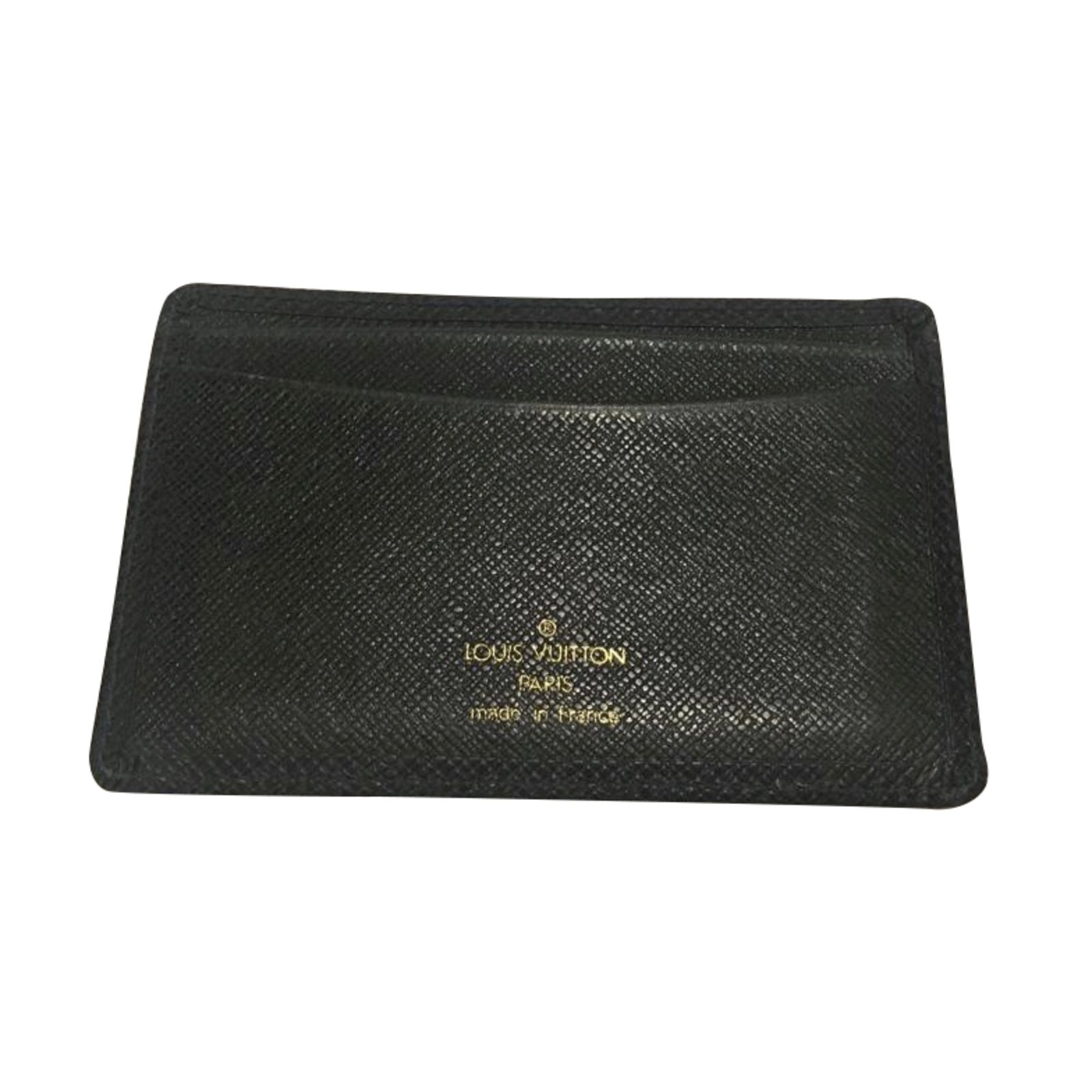 Louis Vuitton Black Taiga Leather Card Holder