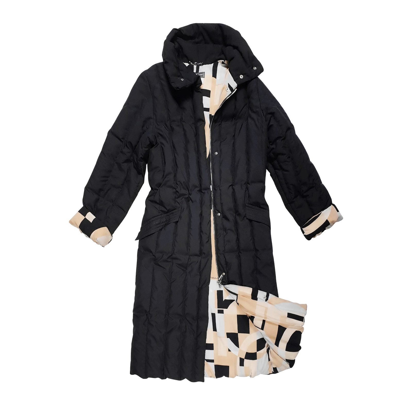Salvatore Ferragamo Coats Outerwear Black Polyester ref.109009 Joli Closet