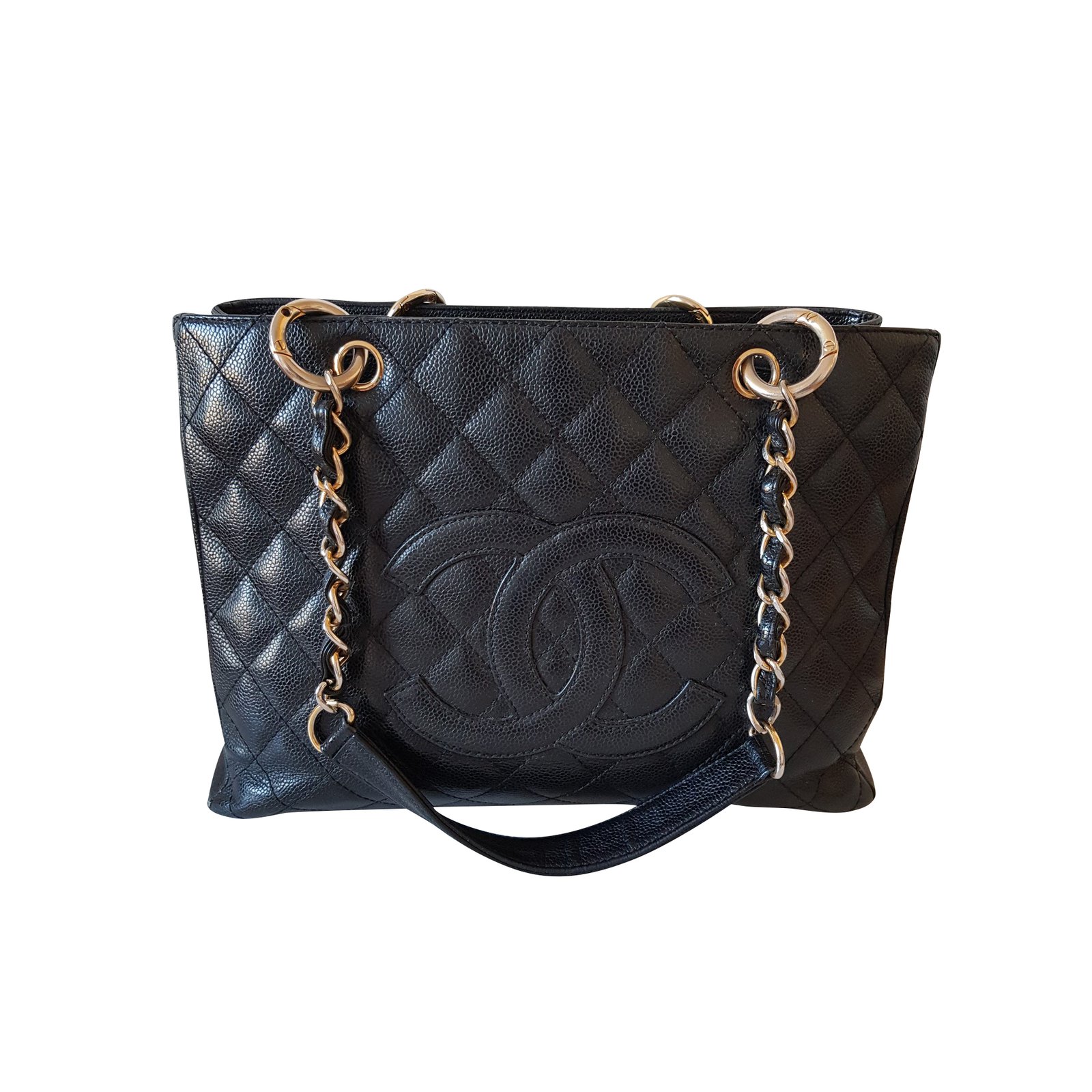 Grand Chanel shopping bag Black Leather ref.109871 Closet