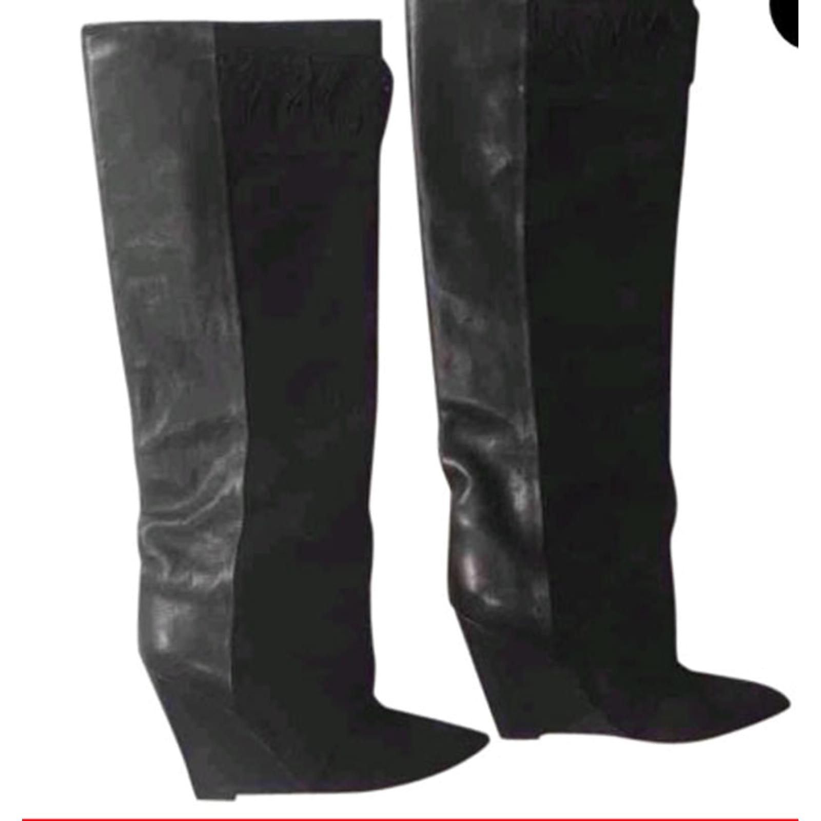 Isabel Marant Botas de marant isabel Negro Cuero Piel de cordero ref.110020  - Joli Closet