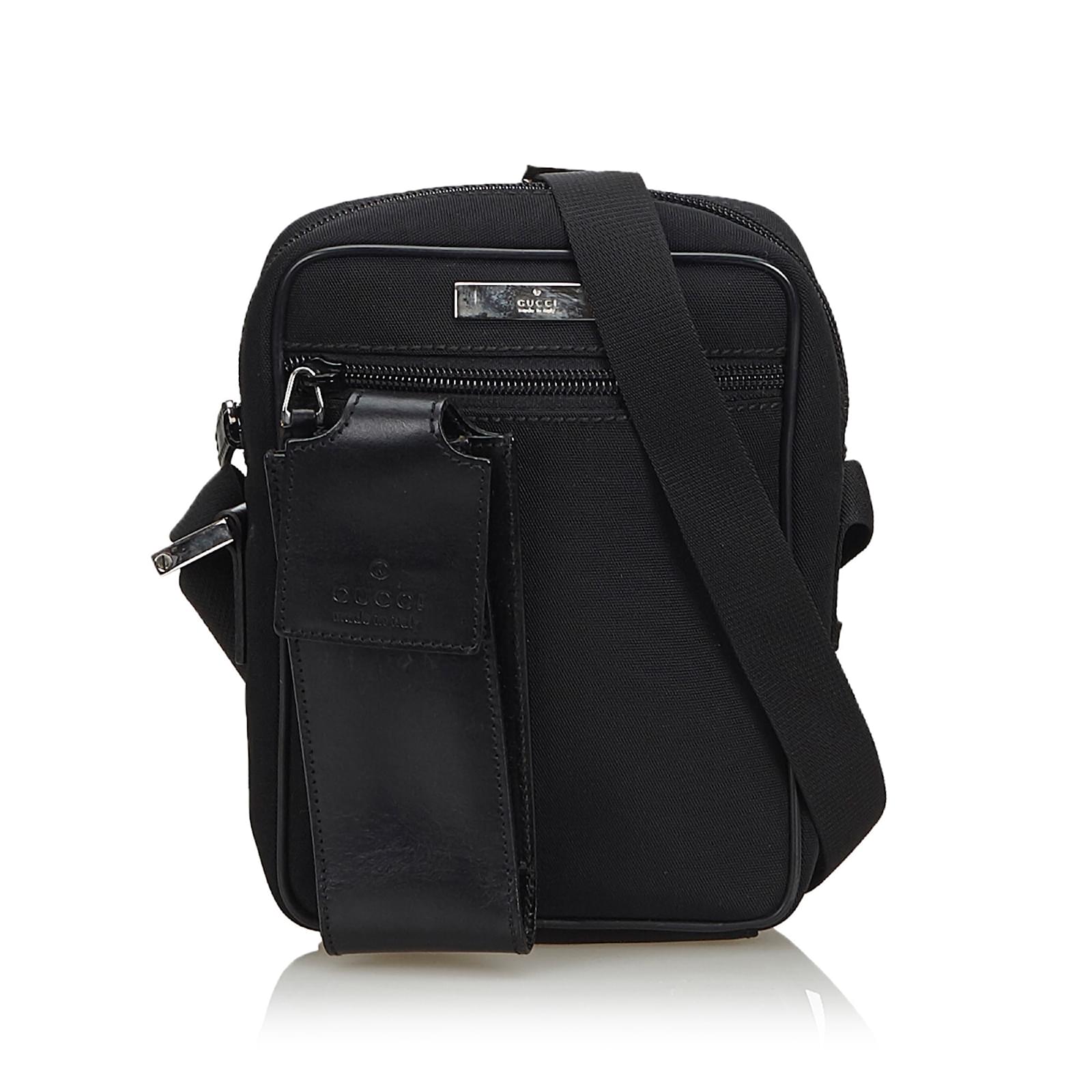 Gucci Nylon Crossbody Bag Black Leather Cloth ref.110426 Joli Closet