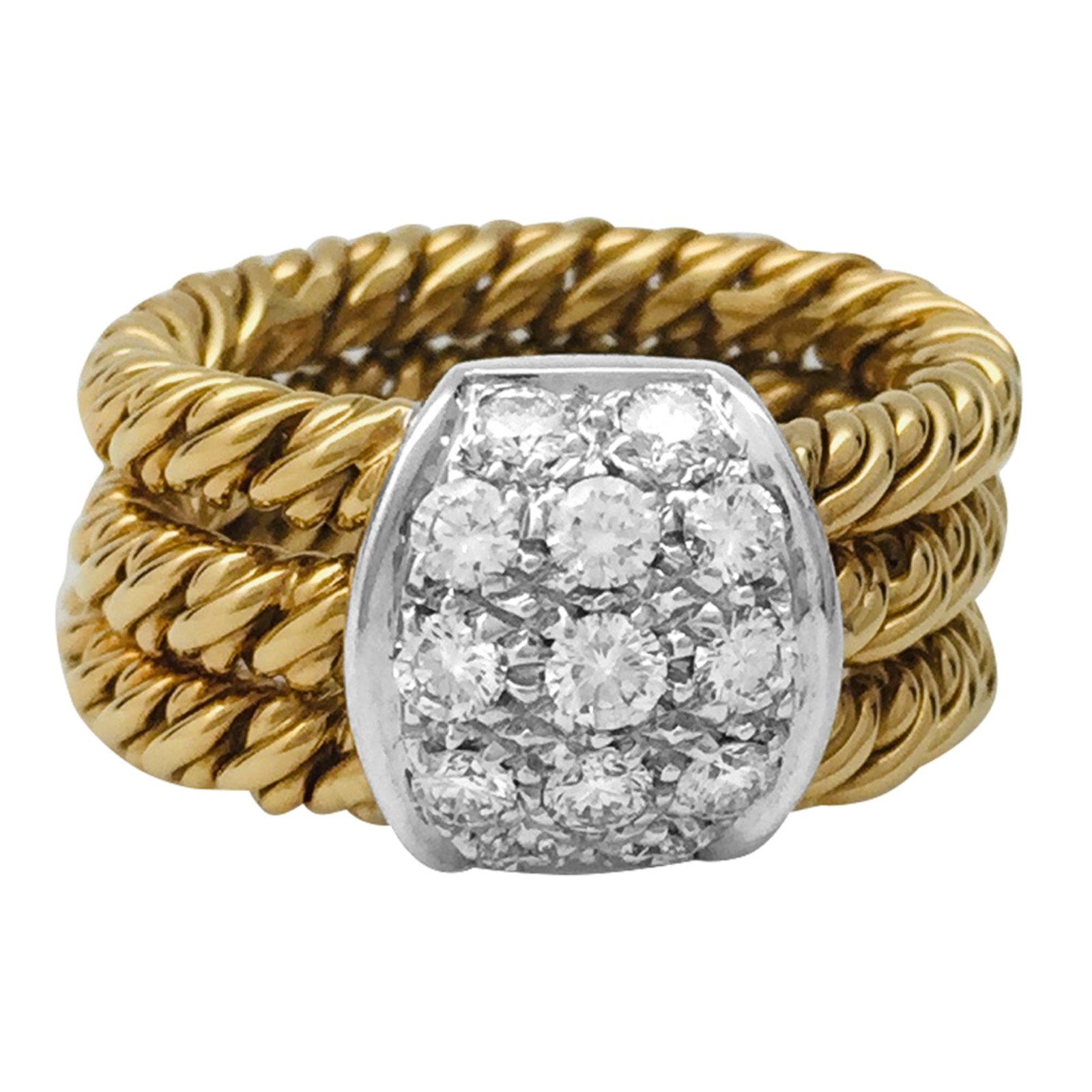 Pomellato Pomellato Ring Vintage Zwei Gold Und Diamanten Ringe Weissgold Gelbes Gold Andere Ref Joli Closet