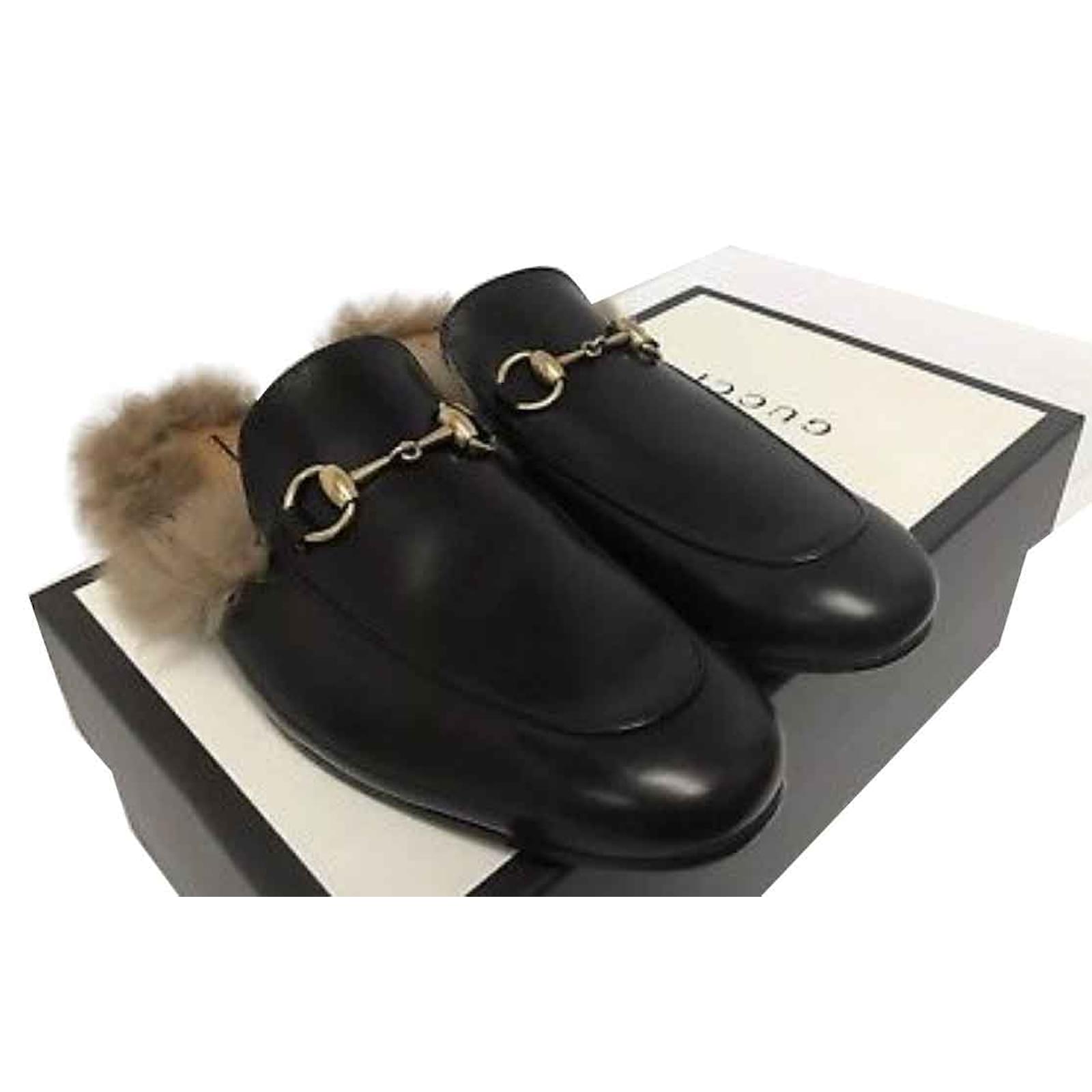 Gucci Pelliccia di Princetown Nero Pelle Joli Closet